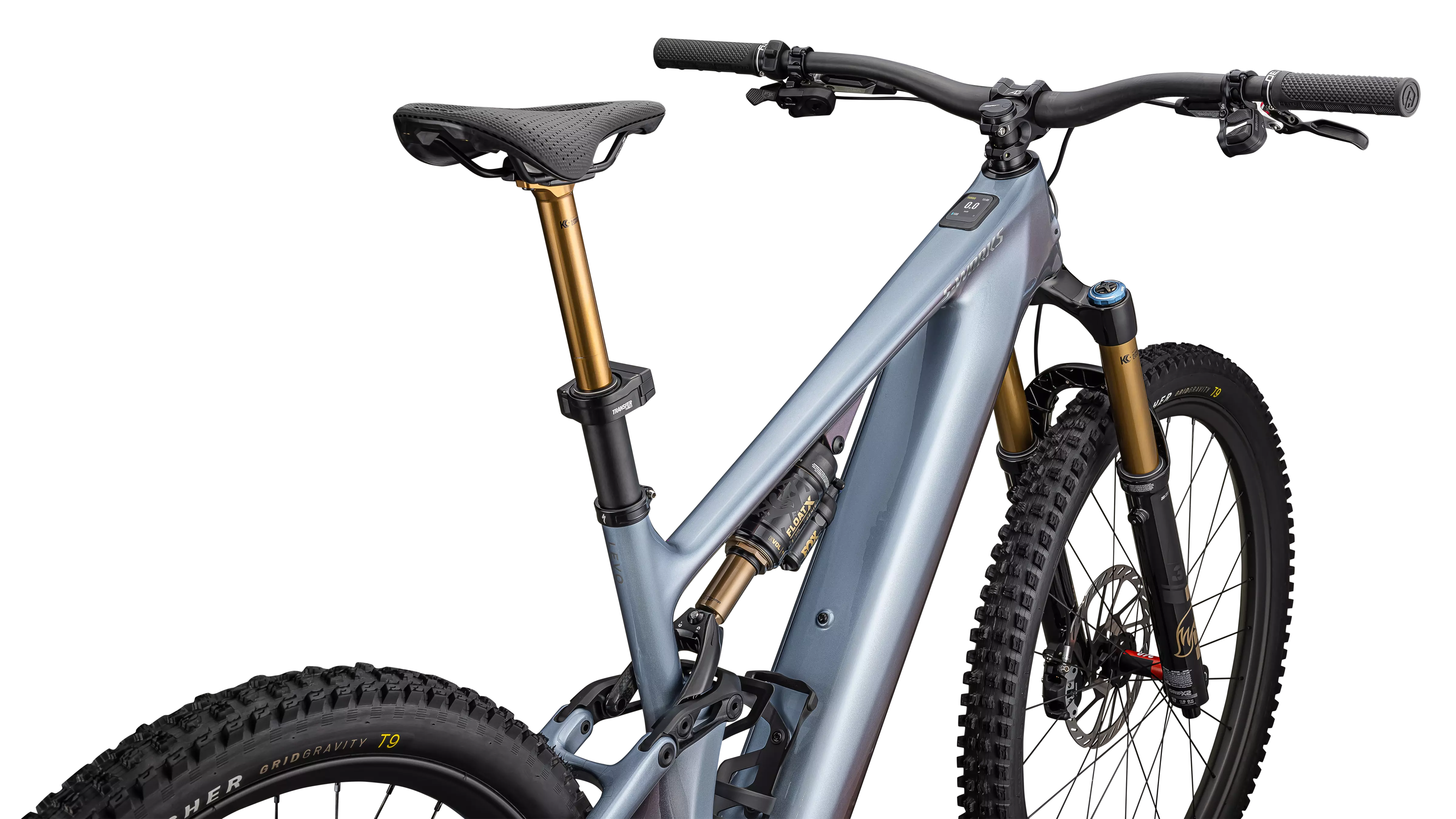 SPECIALIZED Sworks Turbo Levo 4 MTB Ebike - Gloss Glacial Metallic / Red Pearl / Black Pearl - Image 3