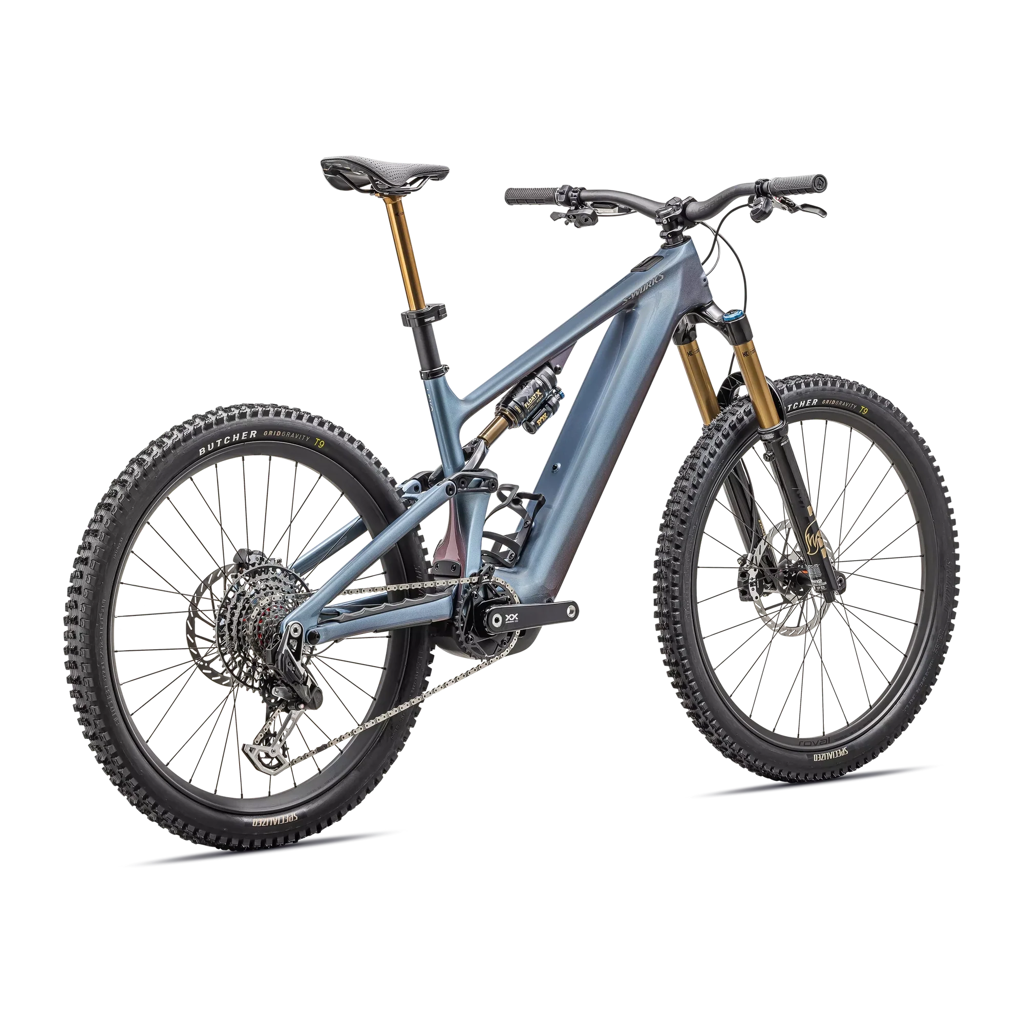 SPECIALIZED Sworks Turbo Levo 4 MTB Ebike - Gloss Glacial Metallic / Red Pearl / Black Pearl - Image 4