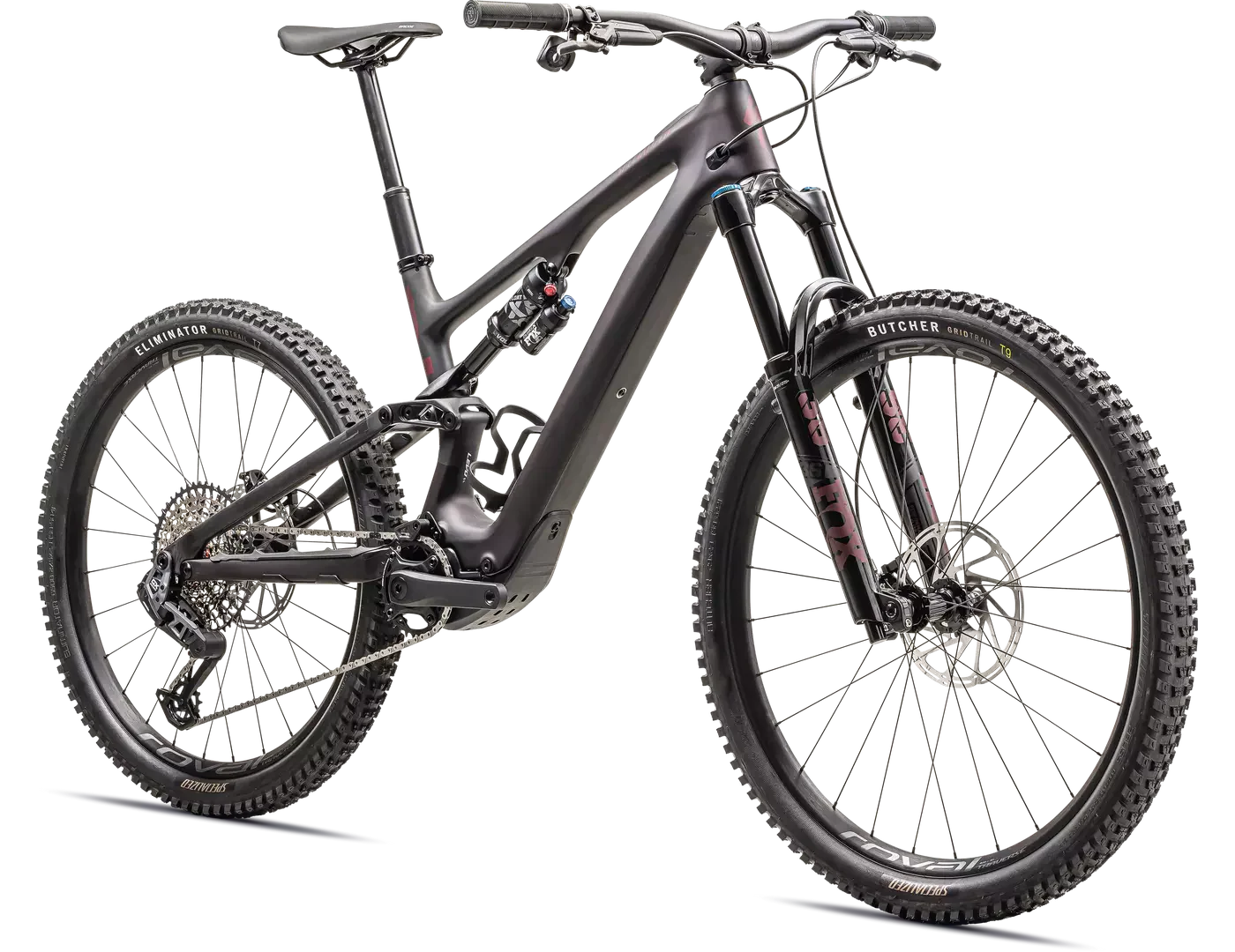 SPECIALIZED Turbo Levo SL Expert Carbon Complete MTB Ebike - Satin Red Tint Over Carbon / Maroon / Silver Dust - Image 2