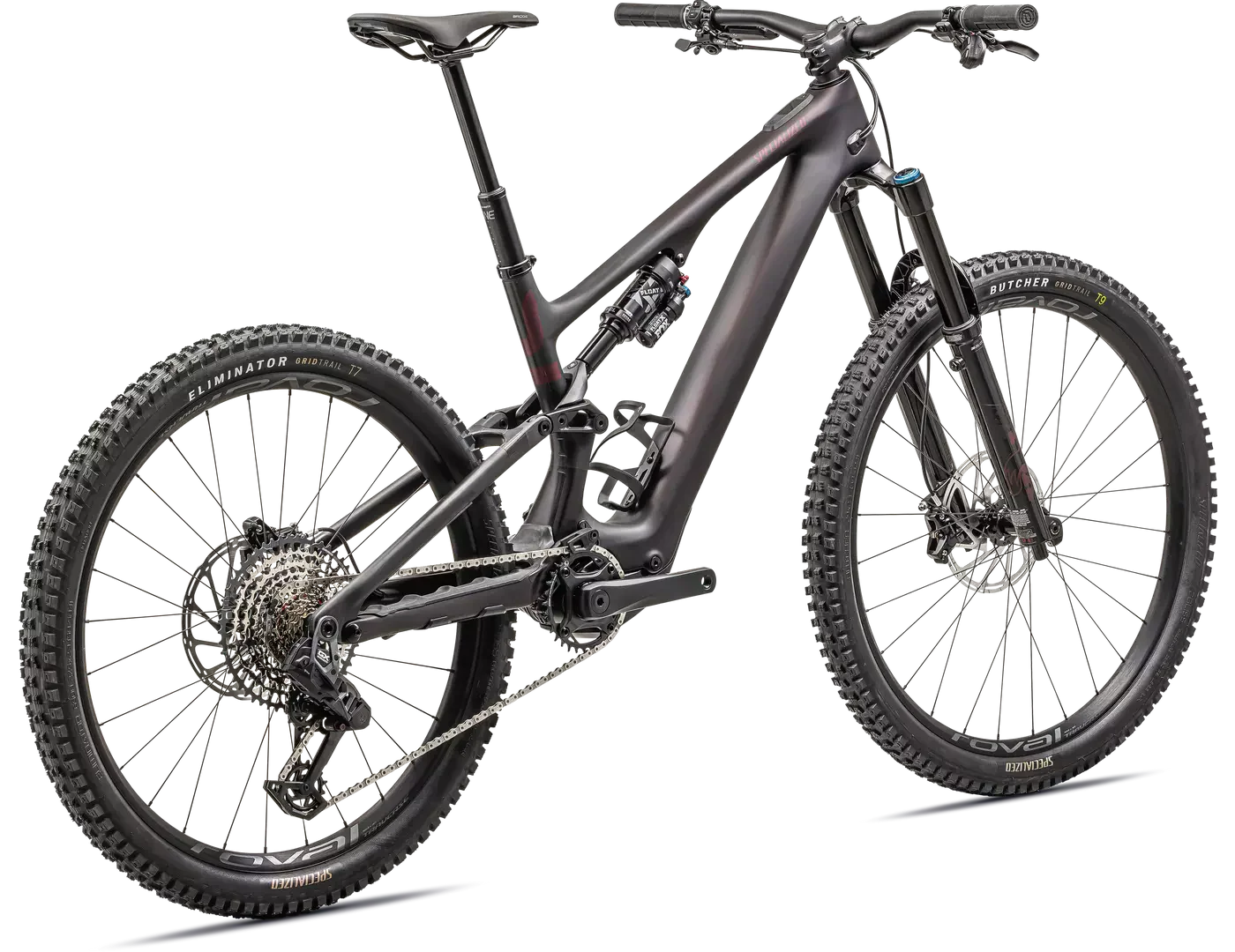 SPECIALIZED Turbo Levo SL Expert Carbon Complete MTB Ebike - Satin Red Tint Over Carbon / Maroon / Silver Dust - Image 3
