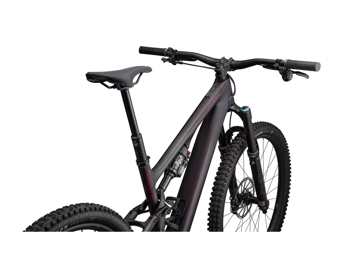 SPECIALIZED Turbo Levo SL Expert Carbon Complete MTB Ebike - Satin Red Tint Over Carbon / Maroon / Silver Dust - Image 4