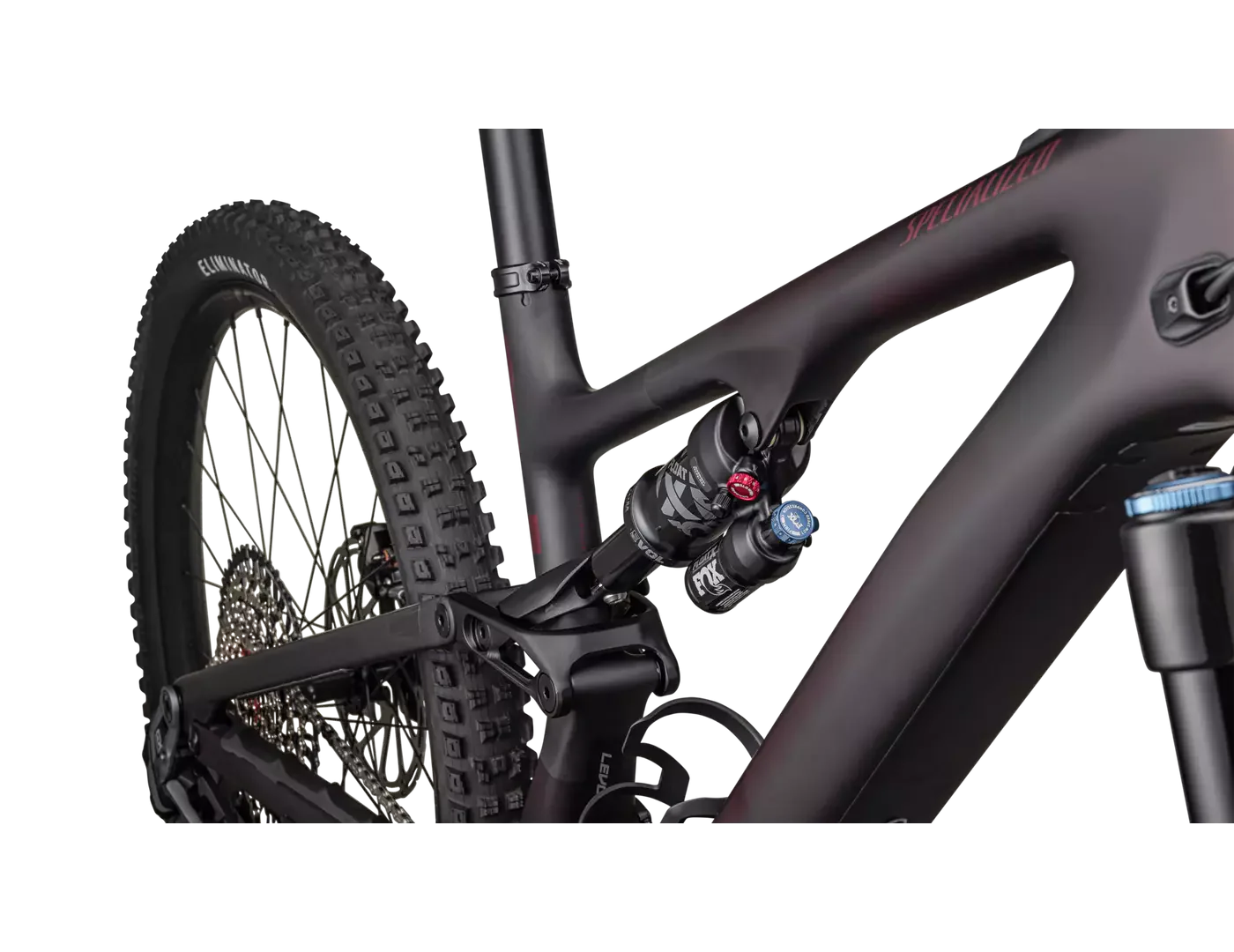 SPECIALIZED Turbo Levo SL Expert Carbon Complete MTB Ebike - Satin Red Tint Over Carbon / Maroon / Silver Dust - Image 6