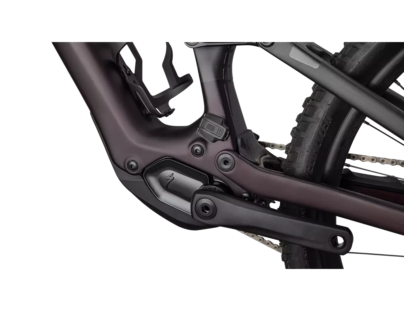 SPECIALIZED Turbo Levo SL Expert Carbon Complete MTB Ebike - Satin Red Tint Over Carbon / Maroon / Silver Dust - Image 7