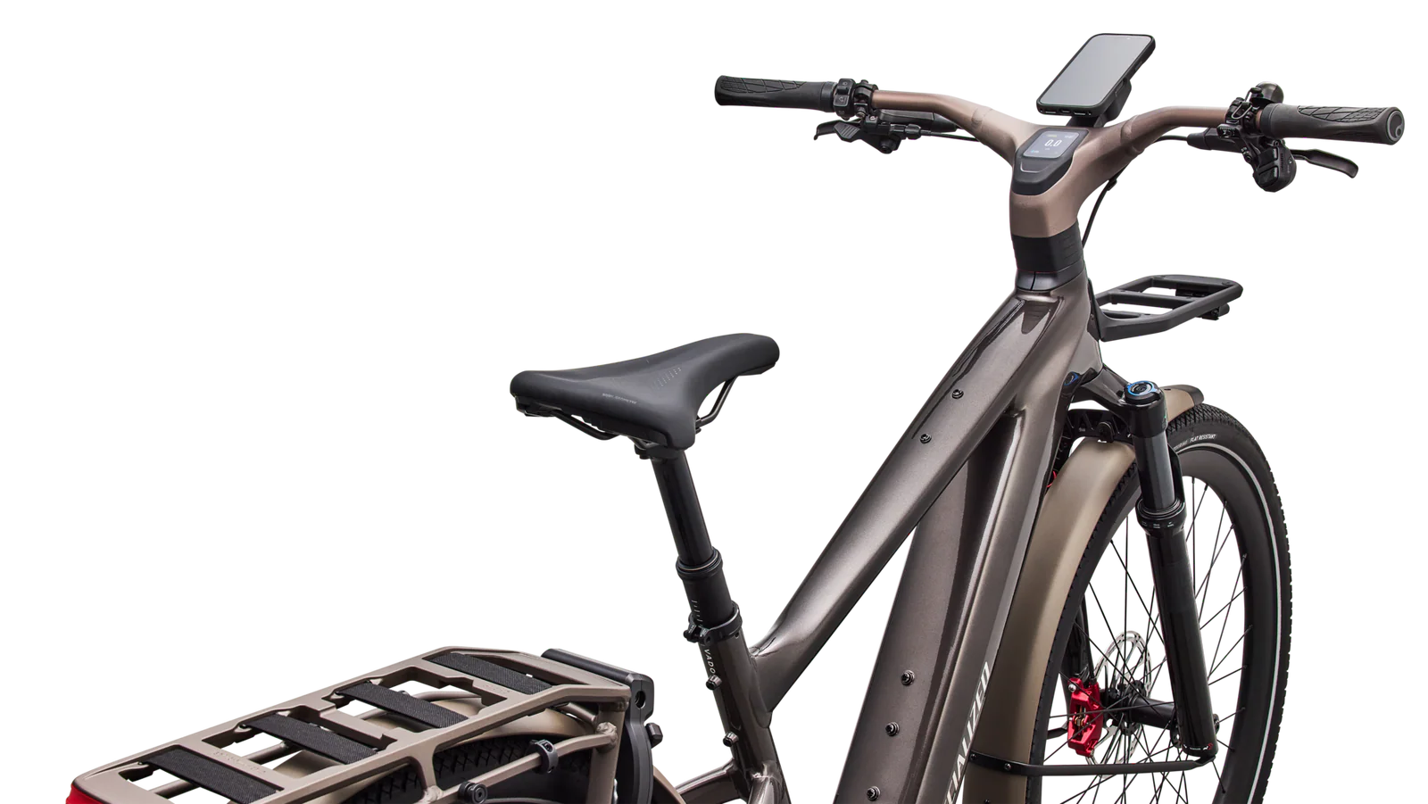 SPECIALIZED Turbo Vado 3 6.0 Ebike - GLOSS WARM SMOKE METALLIC / SATIN BRUSHED CHROME - Image 4