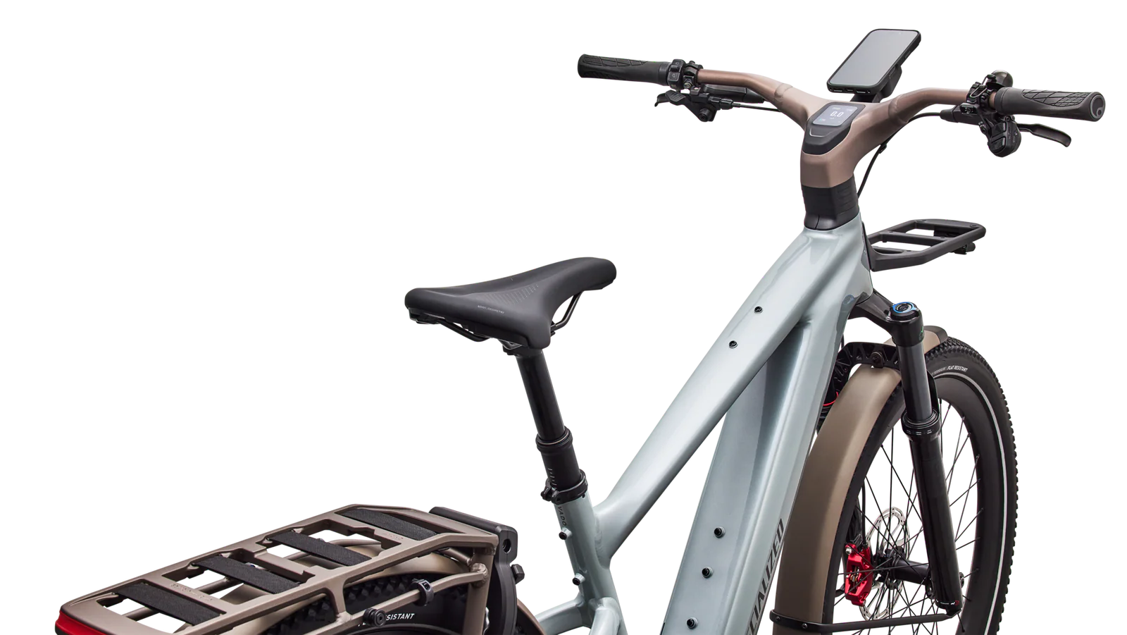 SPECIALIZED Turbo Vado 3 EVO 6.0 Ebike - GLOSS AGAVE GREY / BLACK PEARL - Image 4