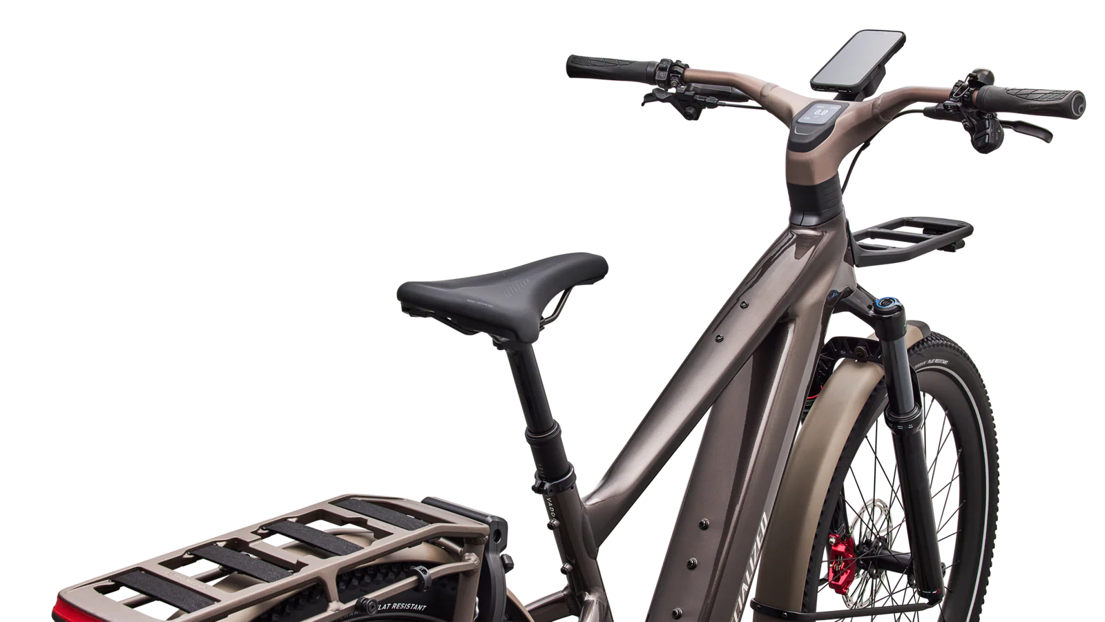 SPECIALIZED Turbo Vado 3 EVO 6.0 Ebike - GLOSS WARM SMOKE METALLIC / SATIN BRUSHED CHROME - Image 4