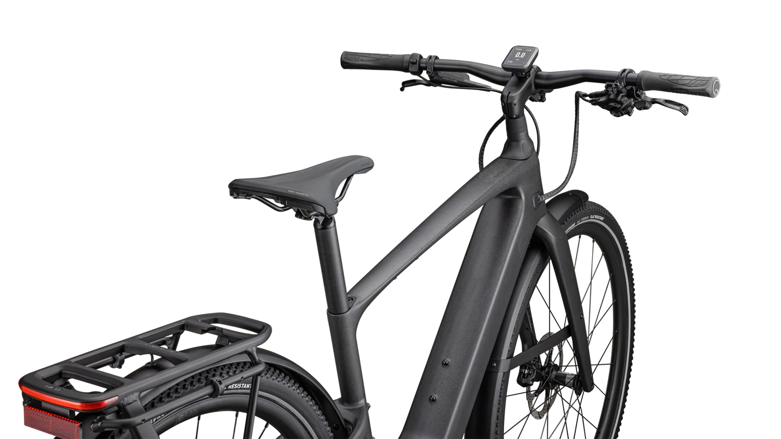 SPECIALIZED Turbo Vado SL 2 6.0 EQ Carbon Ebike - SATIN BLACK SPECKLE OVER CARBON / DOLOMITE METALLIC FROST REFLECTIVE - Image 4