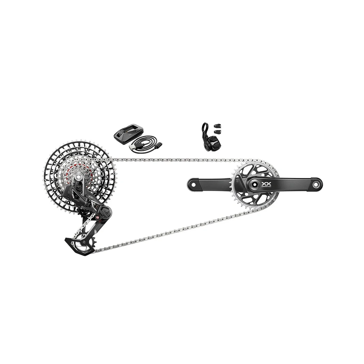 SRAM XX SL EAGLE AXS TTYPE WIDE Groupset No Powermeter 34T - Silver