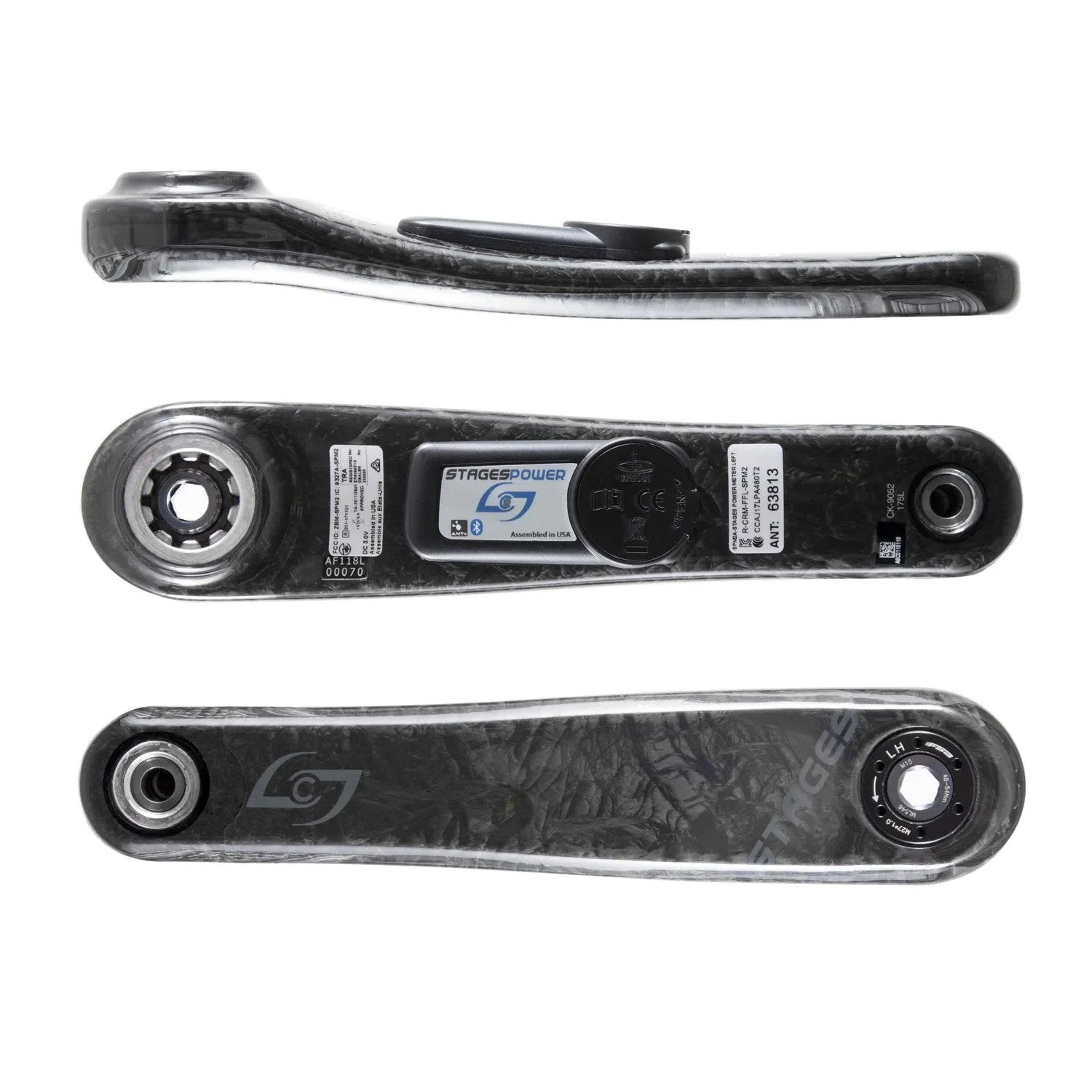 STAGES CYCLING Power Meter Left Crankset Carbon for SRAM GXP MTB - Shadow Grey