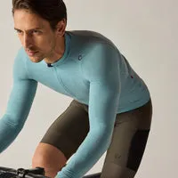 VELOCIO Luxe Merino Long Sleeve Jersey- Cameo Blue - Image 4