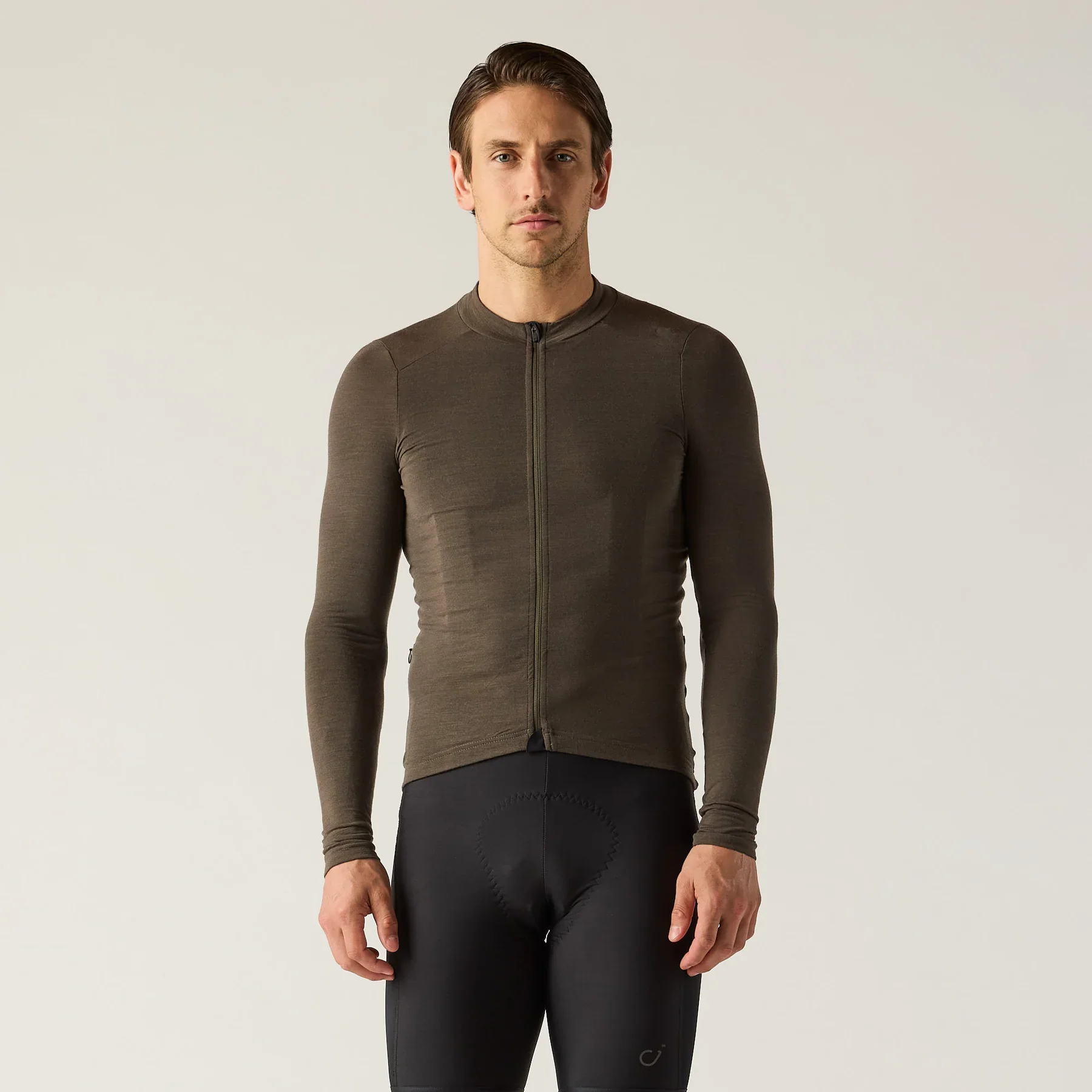 VELOCIO Luxe Merino Long Sleeve Jersey - Black Olive - Image 3