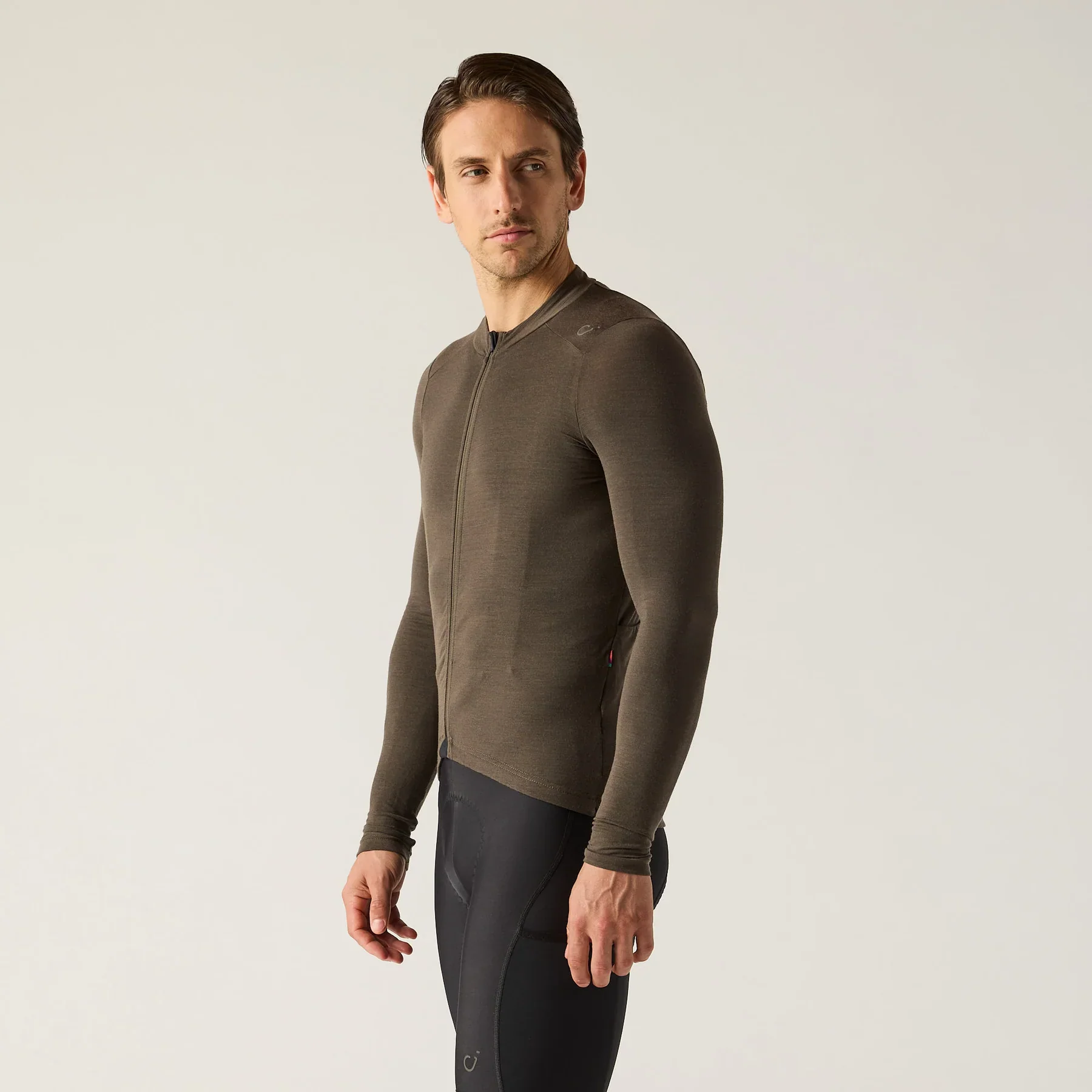 VELOCIO Luxe Merino Long Sleeve Jersey - Black Olive - Image 5