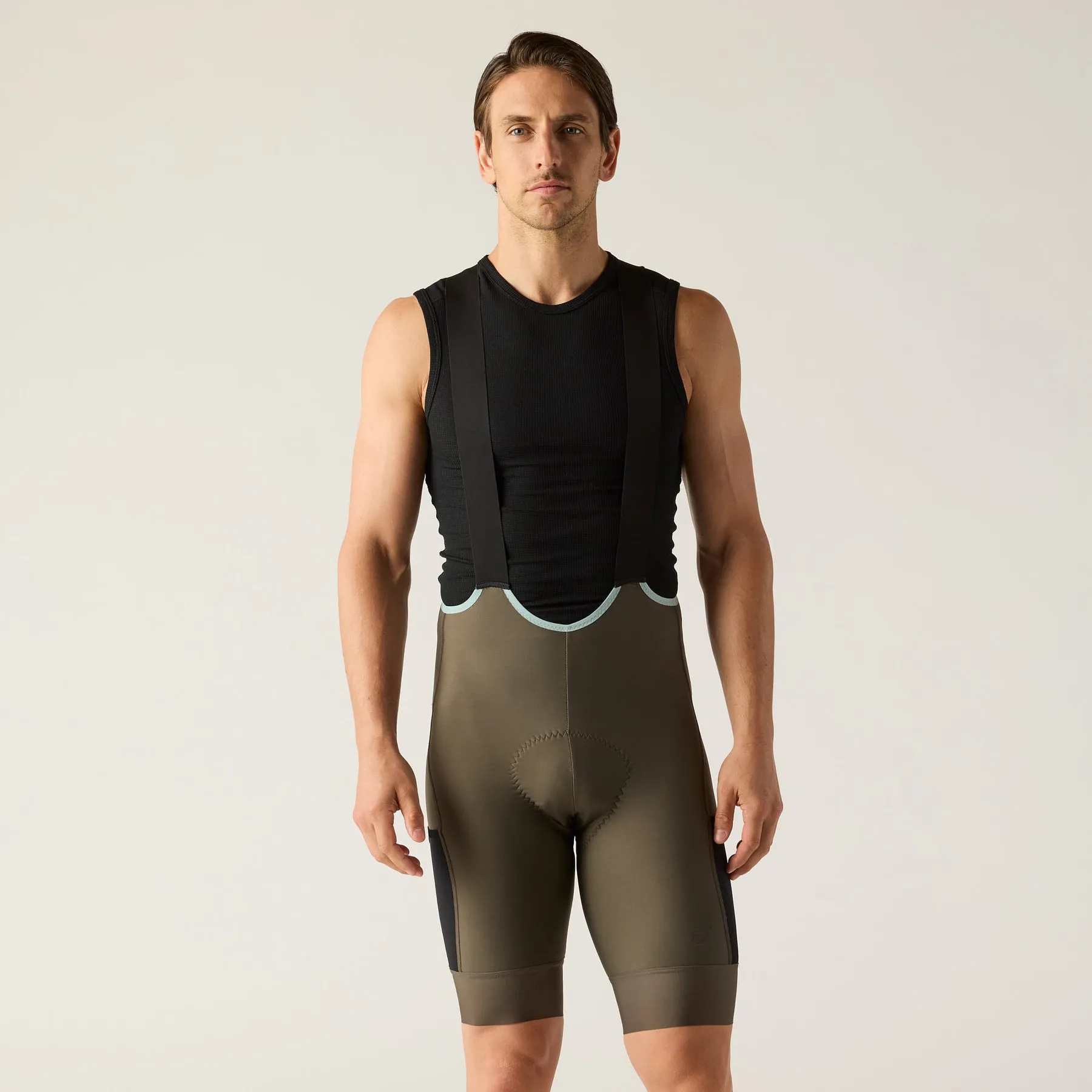 VELOCIO Luxe Thermal Cargo Bib Shorts - Black Olive - Image 2