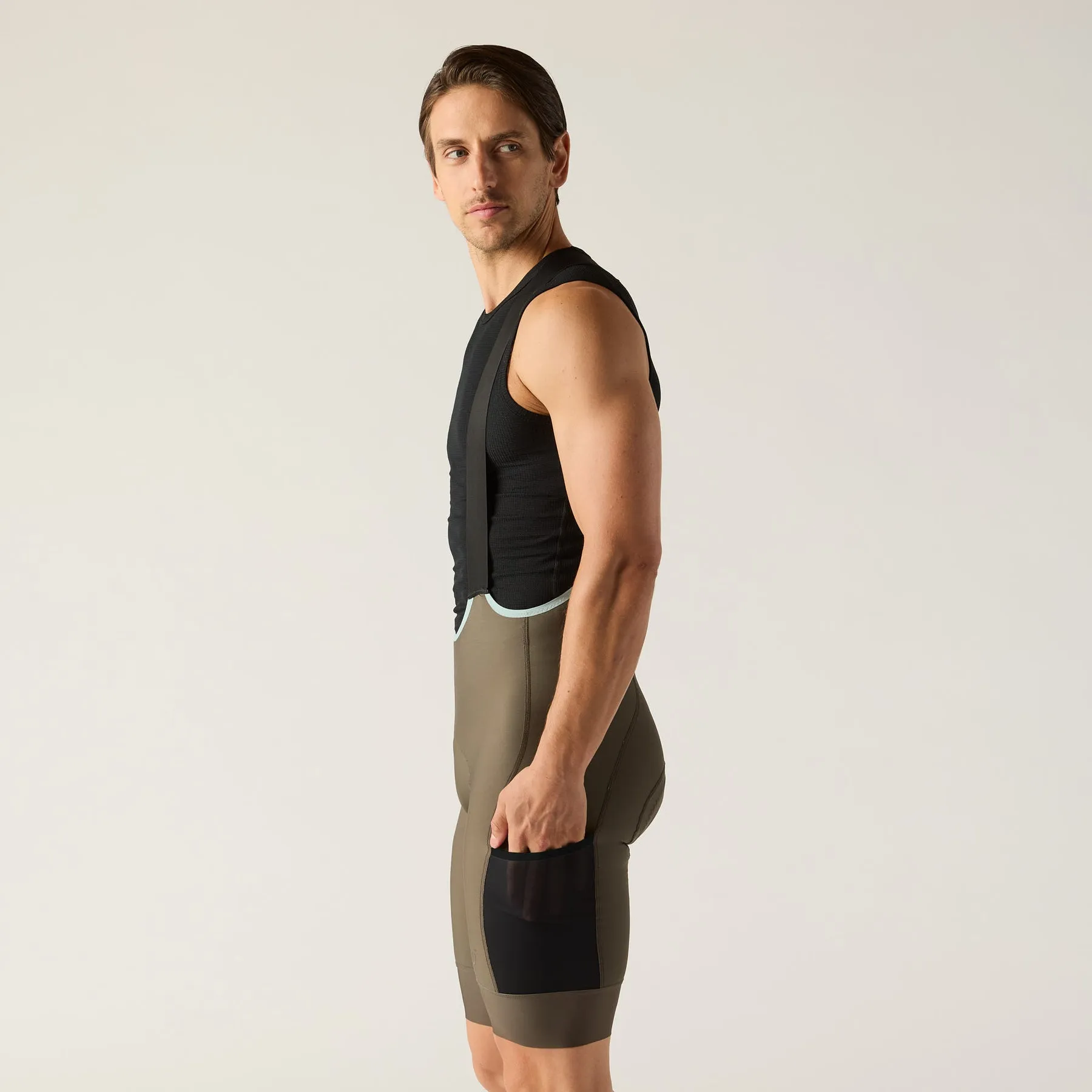 VELOCIO Luxe Thermal Cargo Bib Shorts - Black Olive - Image 3