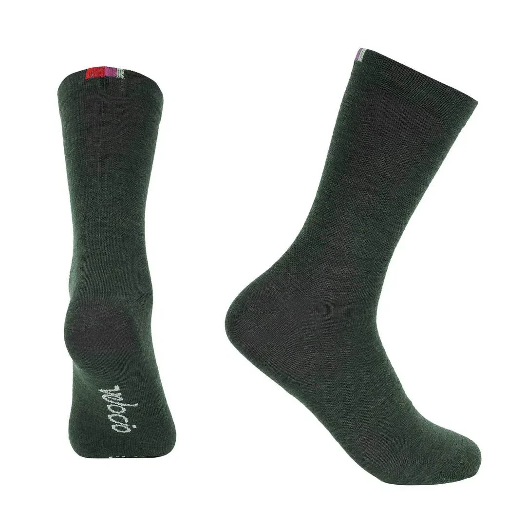 VELOCIO Signature Wool Socks - Dark Olive - Image 2