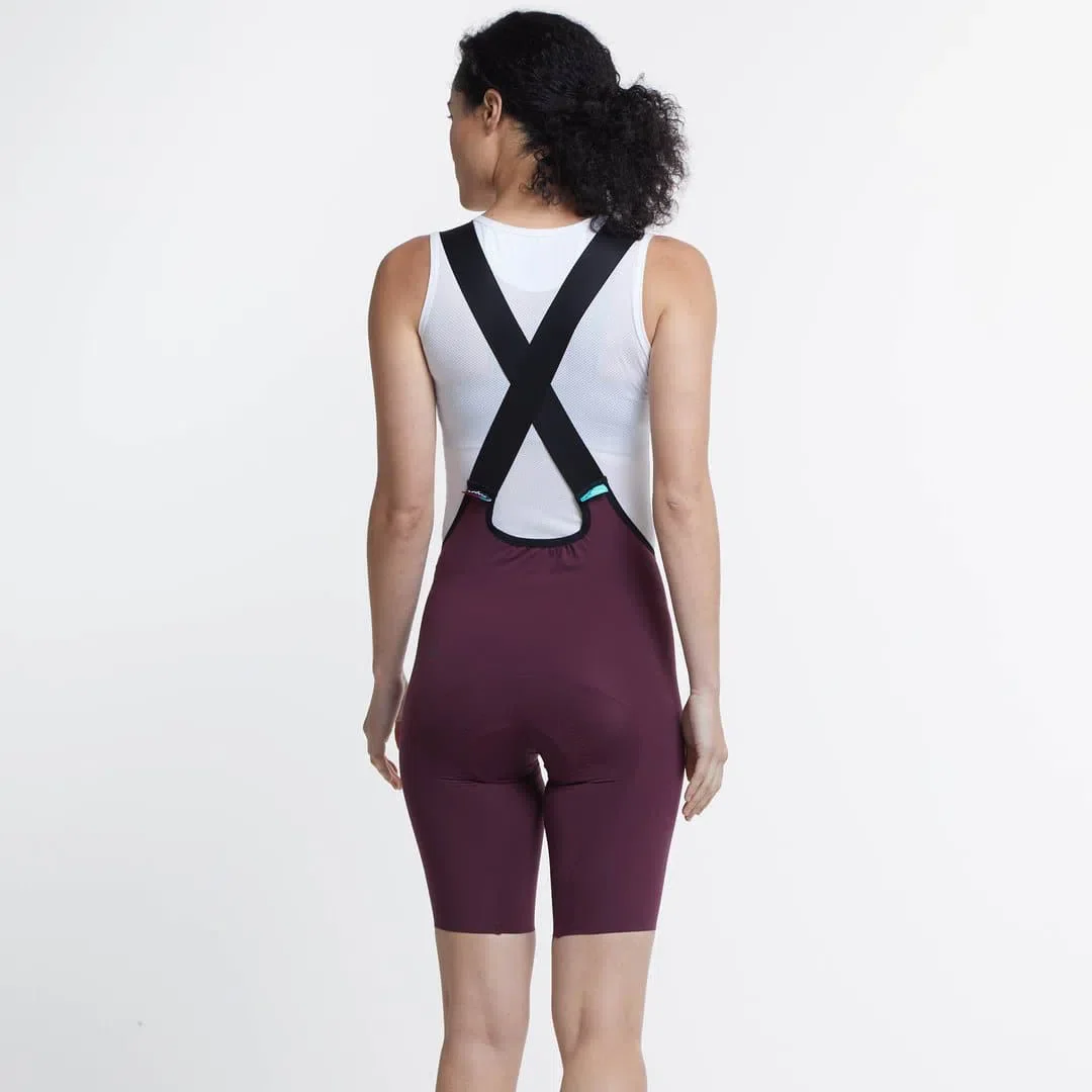VELOCIO Luxe Women Bib Shorts - Black Cherry - Image 2