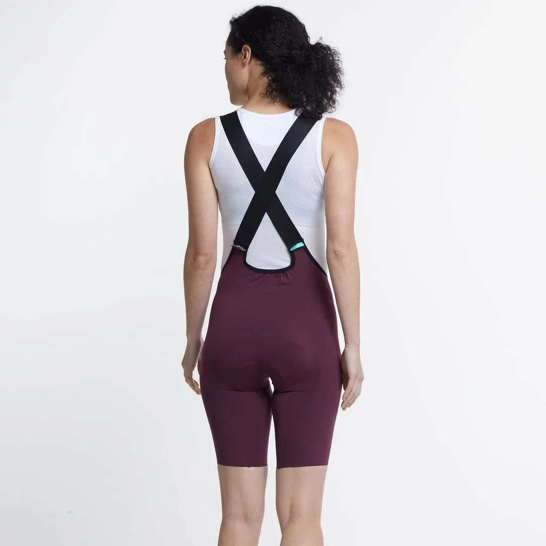 VELOCIO Luxe Women Bib Shorts - Black Cherry - Image 6