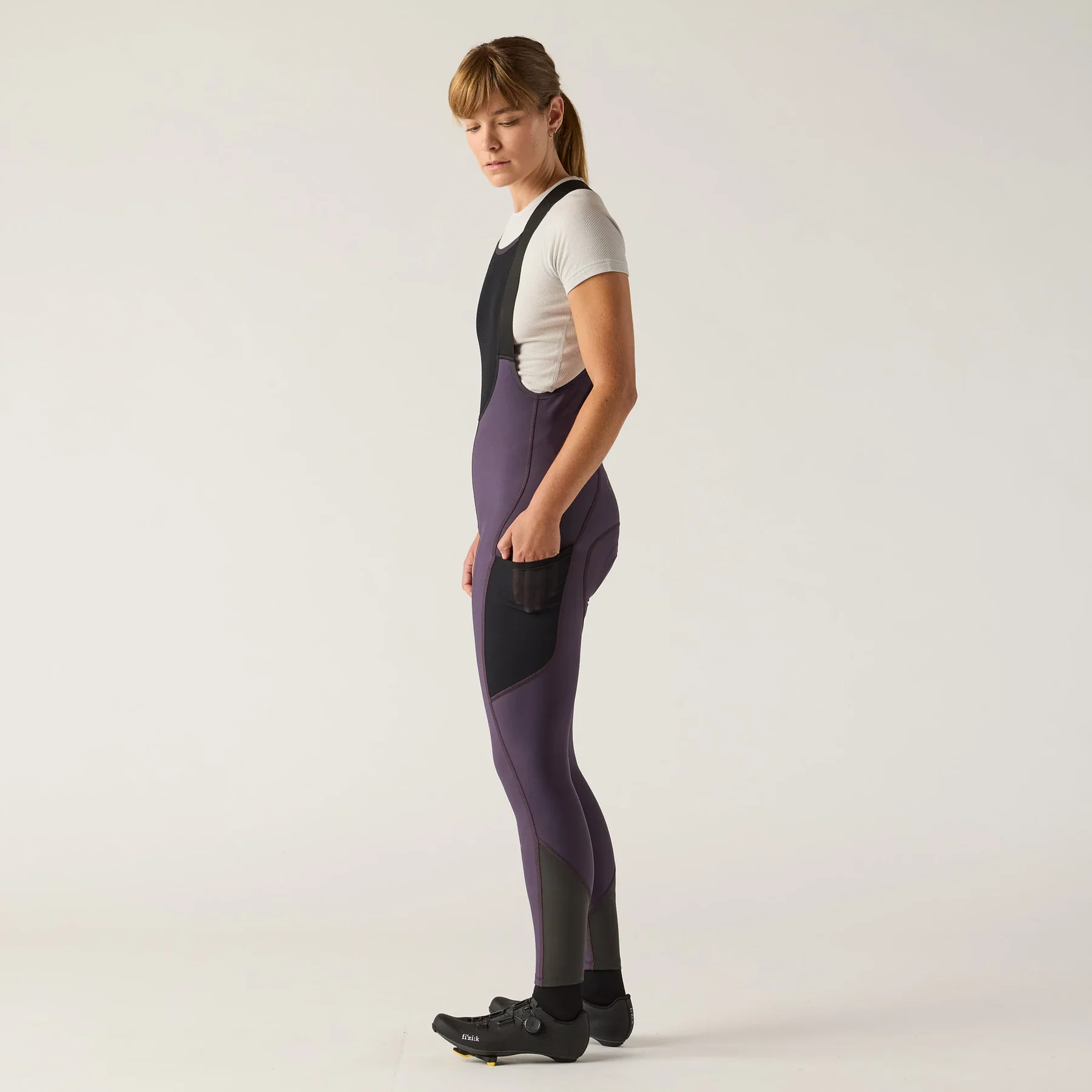 VELOCIO Luxe Women Thermal Bib Tights - Nightshade - Image 2