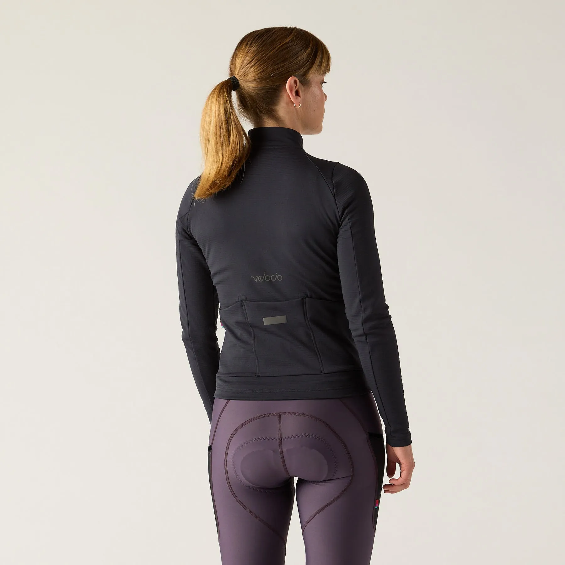 VELOCIO Luxe Women Thermal Long Sleeve Jersey - Black - Image 2
