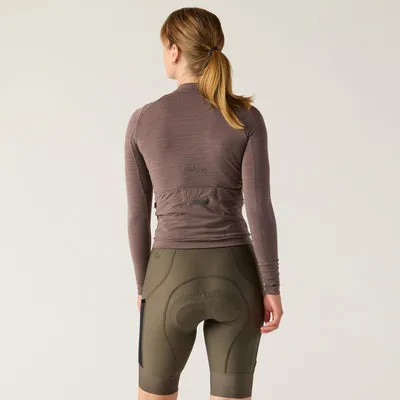 VELOCIO Luxe Merino Women Long Sleeve Jersey - Plum Truffle - Image 2