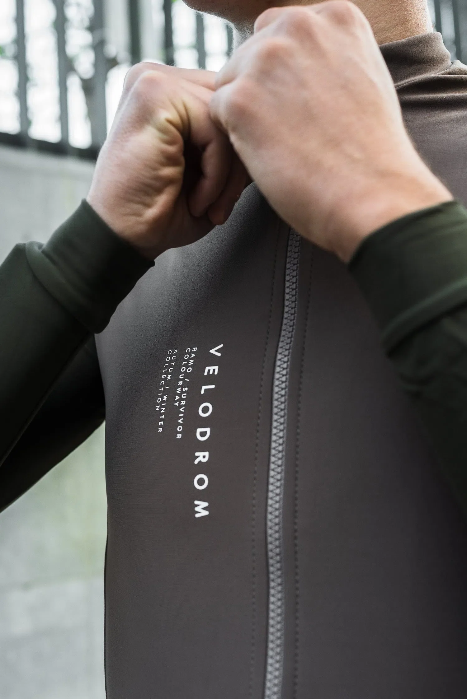 VELODROM DualC Long Sleeve Jersey - Light Brown/Green - Image 4