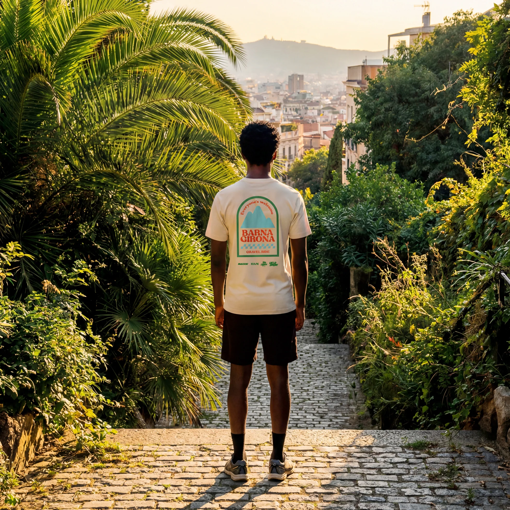 VELODROM Barcelona Girona Gravel Ride TShirt - Off White - Image 3