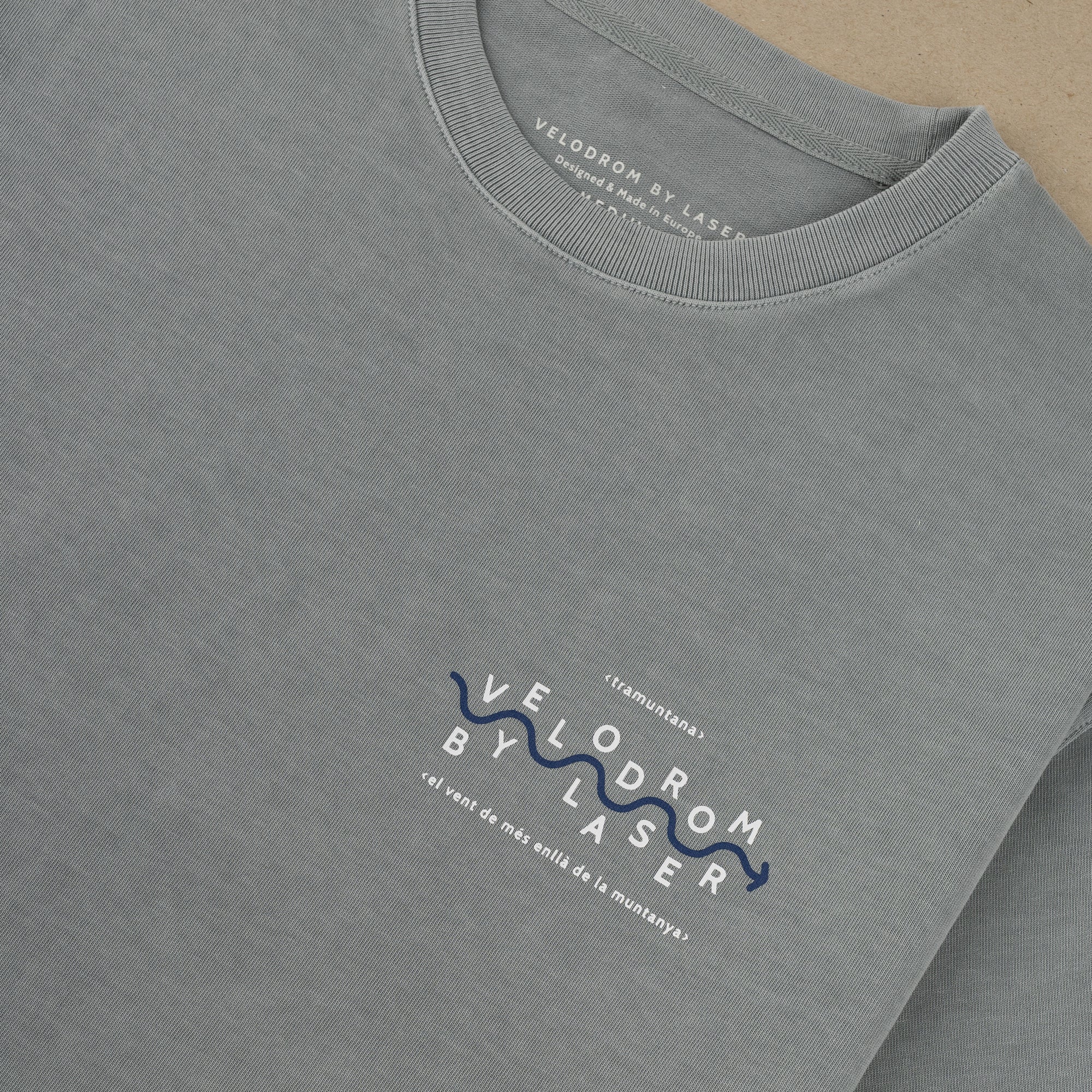 VELODROM x LASER Tramuntana Tshirt - Washed Blue - Image 3