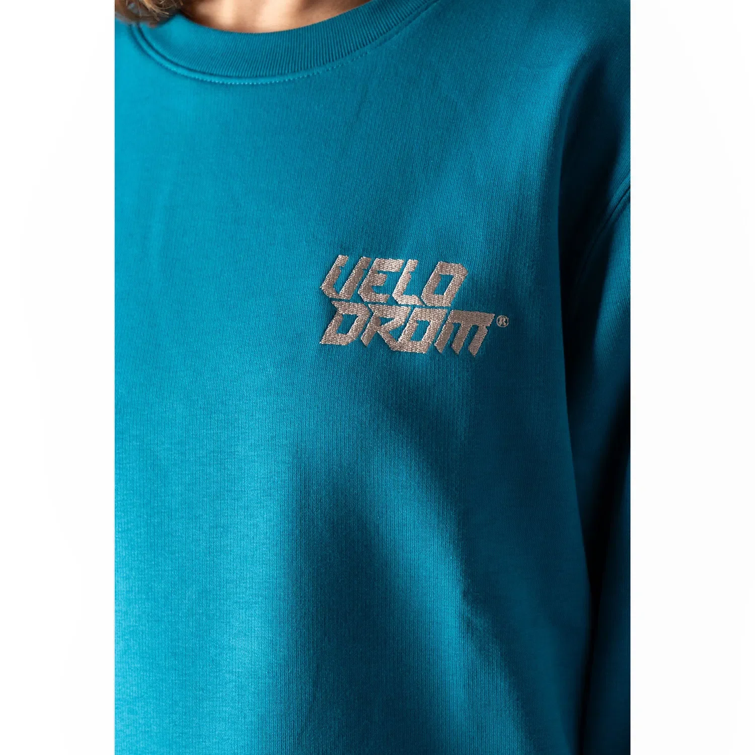 VELODROM Casual Embroided Logo Sweatshirt - Ocean Deep / Gold - Image 5