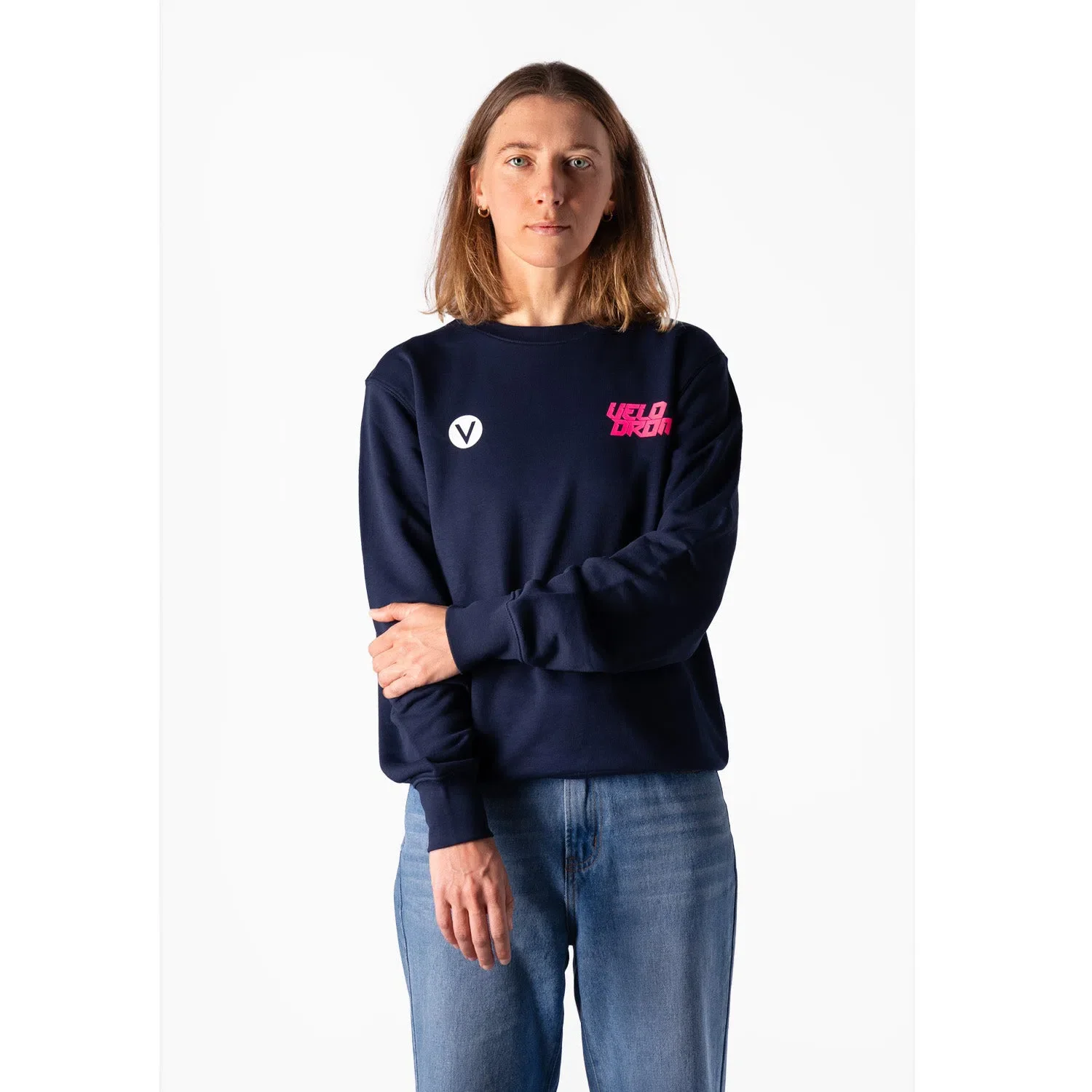 VELODROM Casual Sweatshirt - Navy/Pink - Image 3