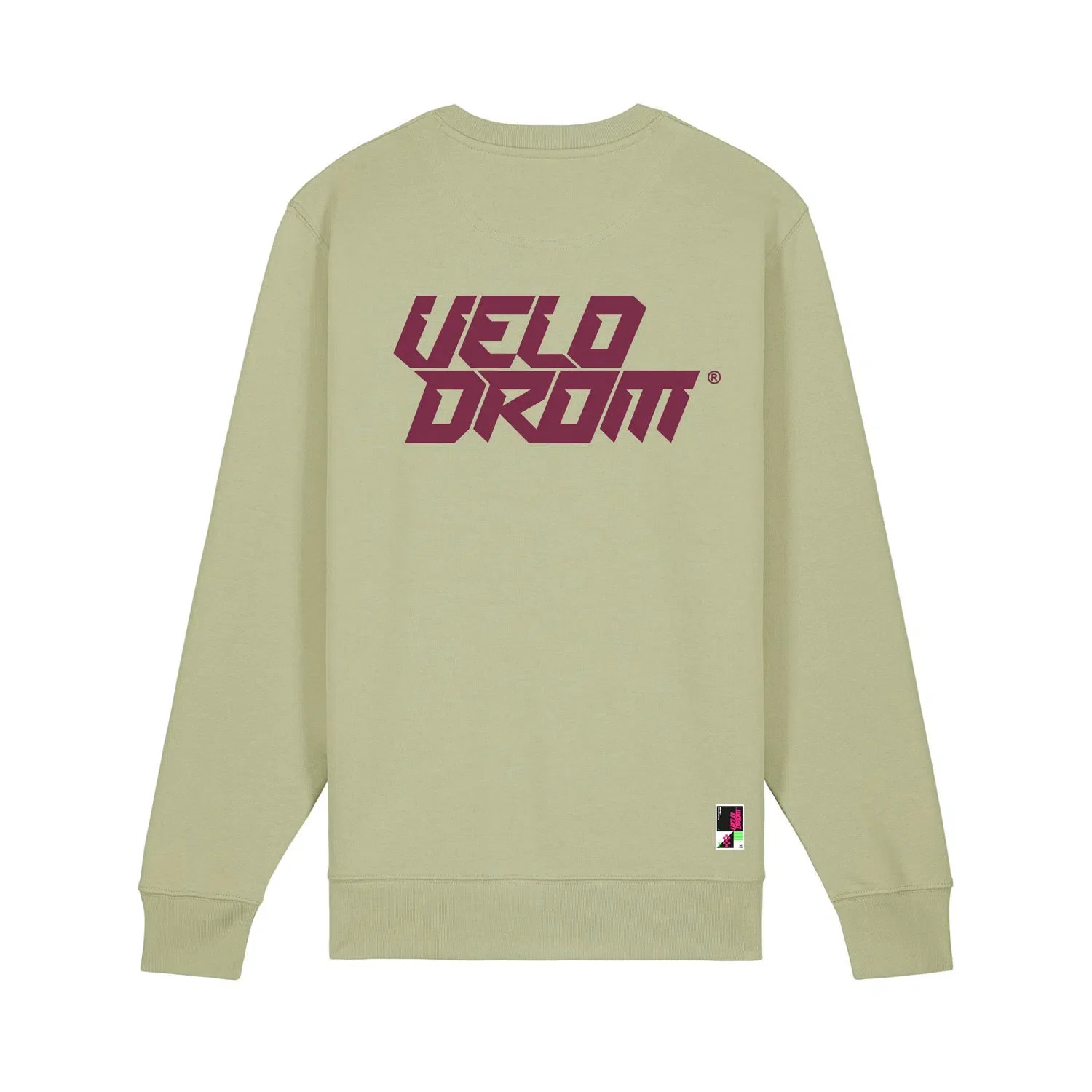 VELODROM Casual Sweatshirt - Pale Green/Burgundy - Image 2