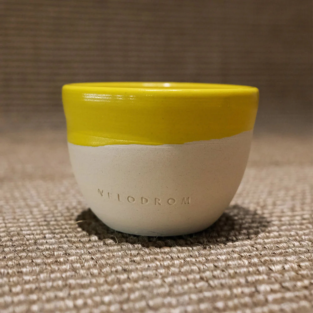 VELODROM Coffee Mug Handmade x Pell Ceramica - Yellow - Image 3