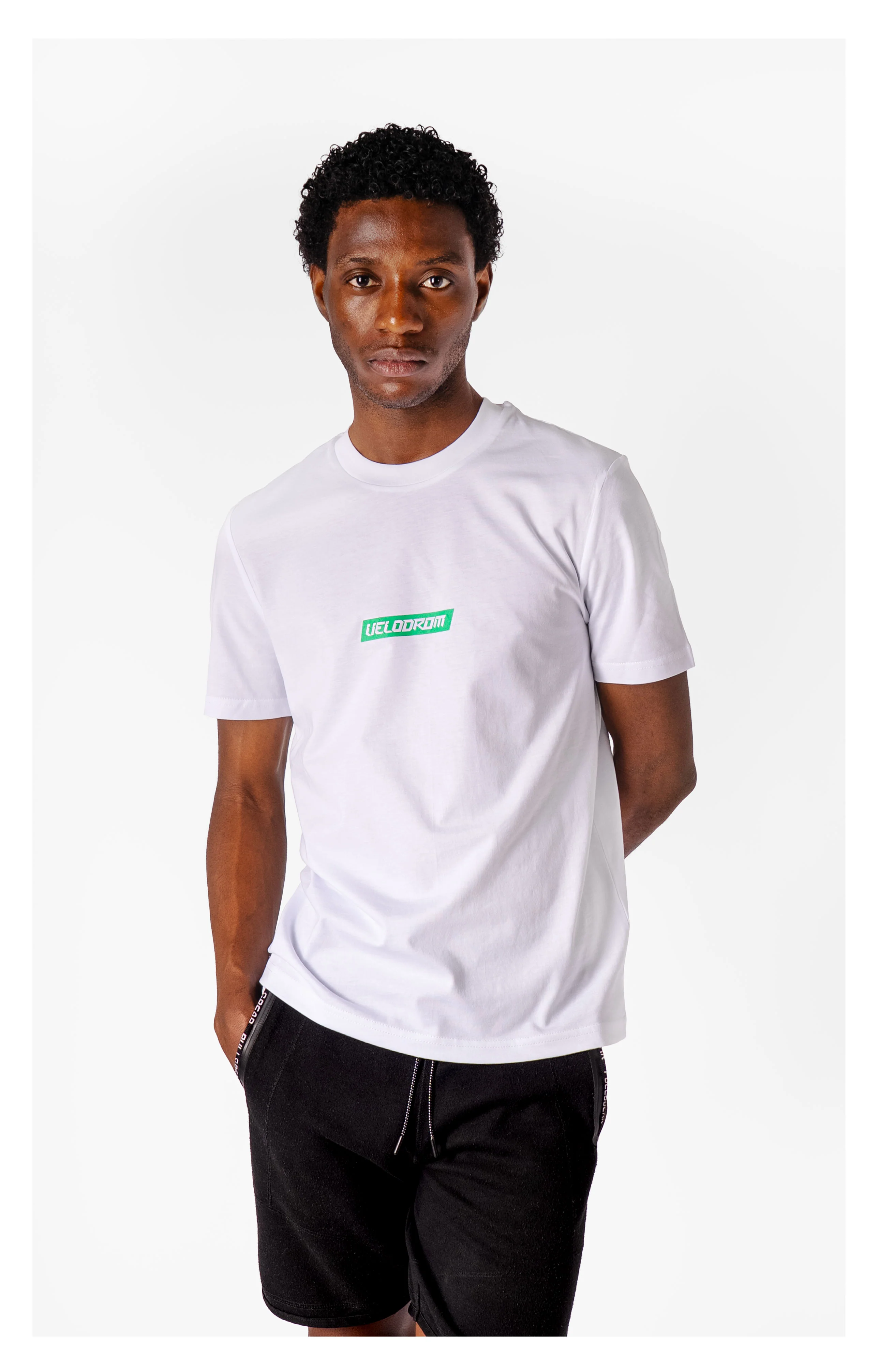 VELODROM Mini Logos 3.0 Tshirt - White/Green/Pink - Image 3
