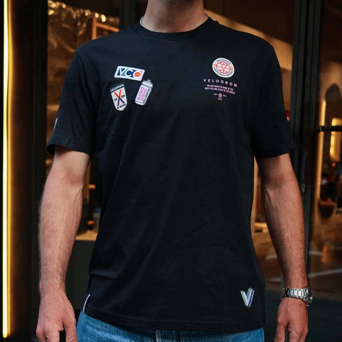 VELODROM Multi Patch Tshirt SS24 - Black - Image 3