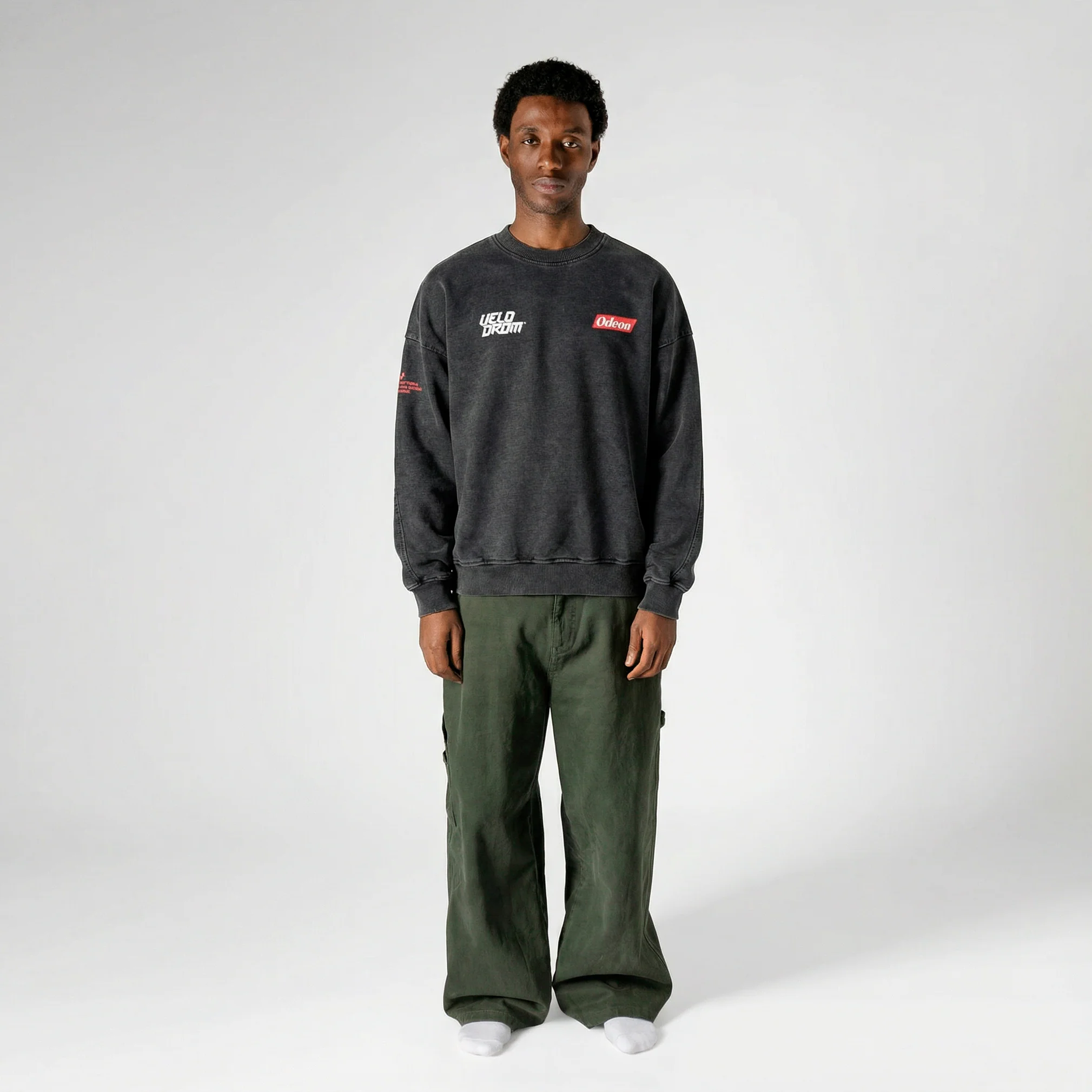VELODROM Odeon Transcending Oversized Sweatshirt - Washed Black - Image 3