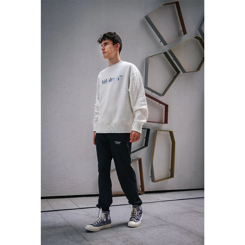 VELODROM Oversize Sweatshirt - Dusty White/Metallic Blue - Image 4