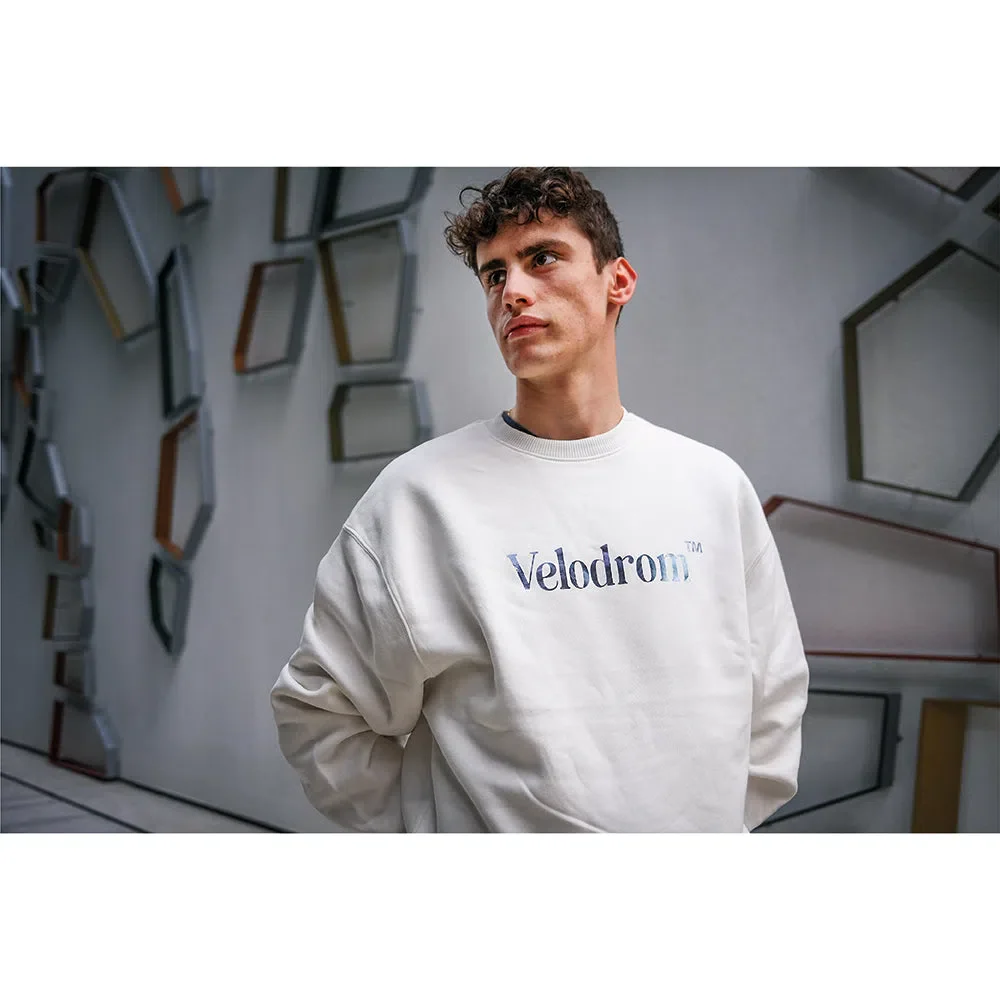VELODROM Oversize Sweatshirt - Dusty White/Metallic Blue - Image 5