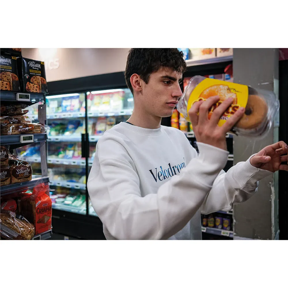 VELODROM Oversize Sweatshirt - Dusty White/Metallic Blue - Image 6