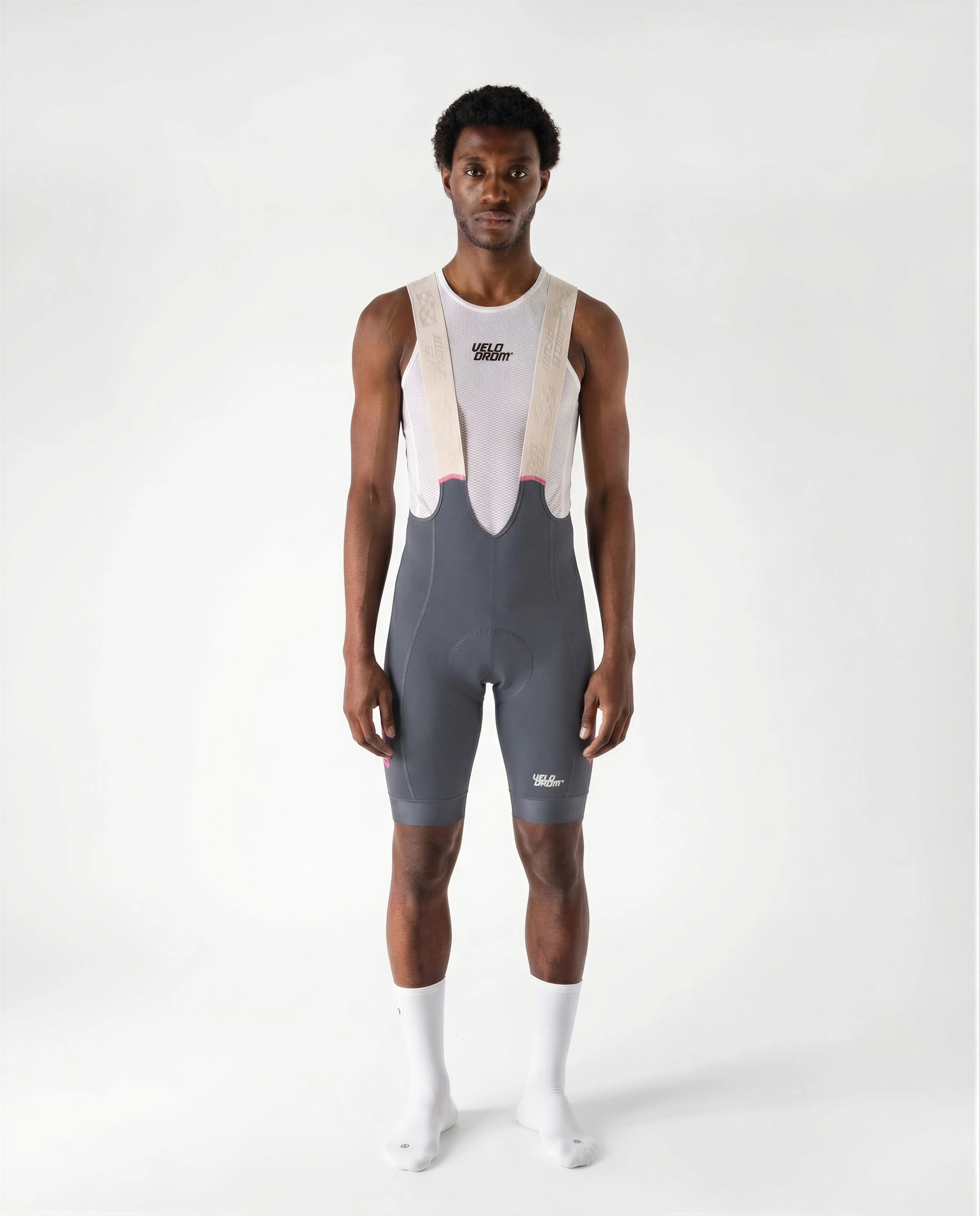 VELODROM Raceday 3.0 Cargo Bib Shorts - Grey/Pink - Image 2