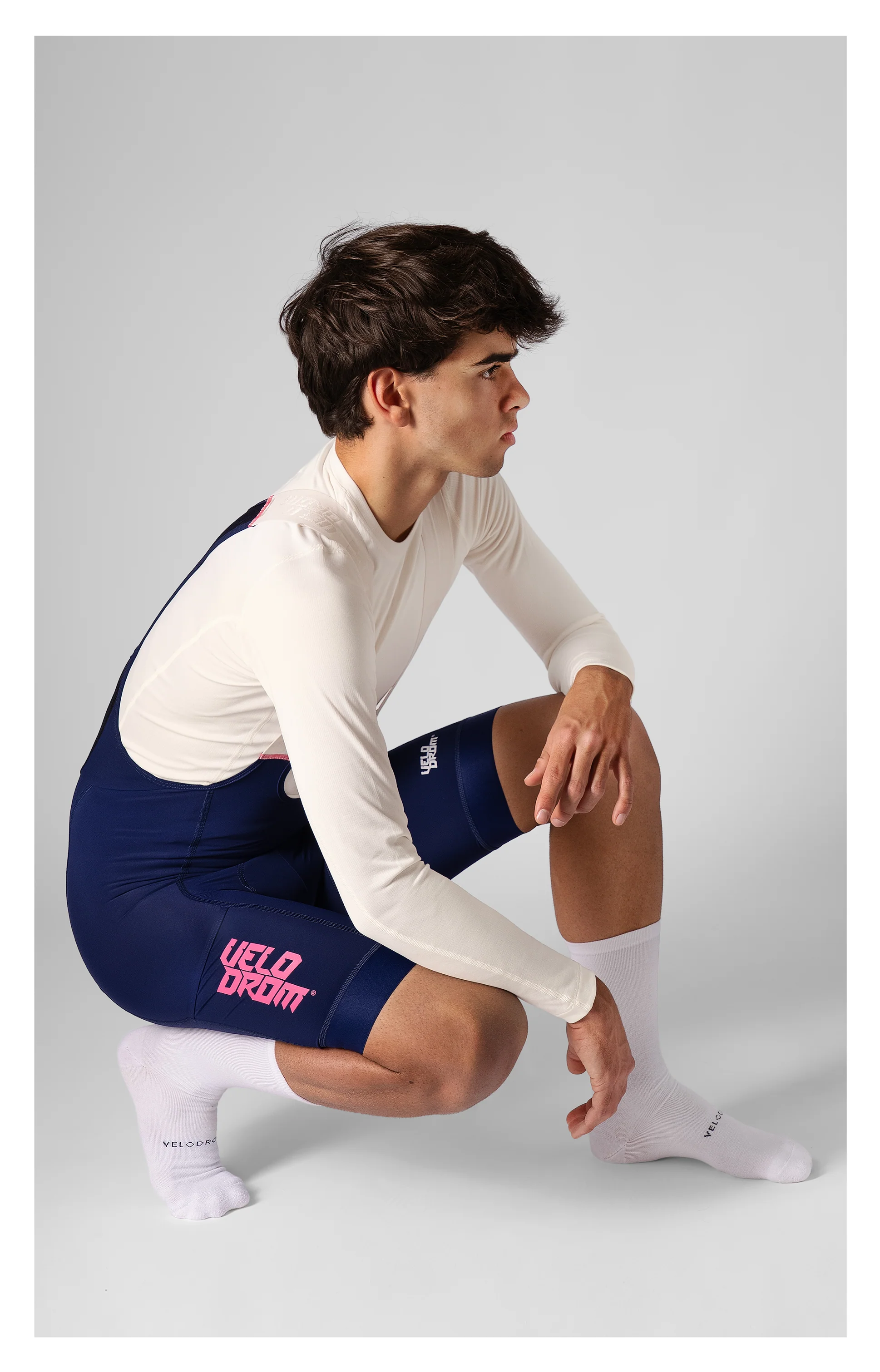 VELODROM Raceday 3.0 Cargo Bib Shorts - Navy/Pink - Image 5
