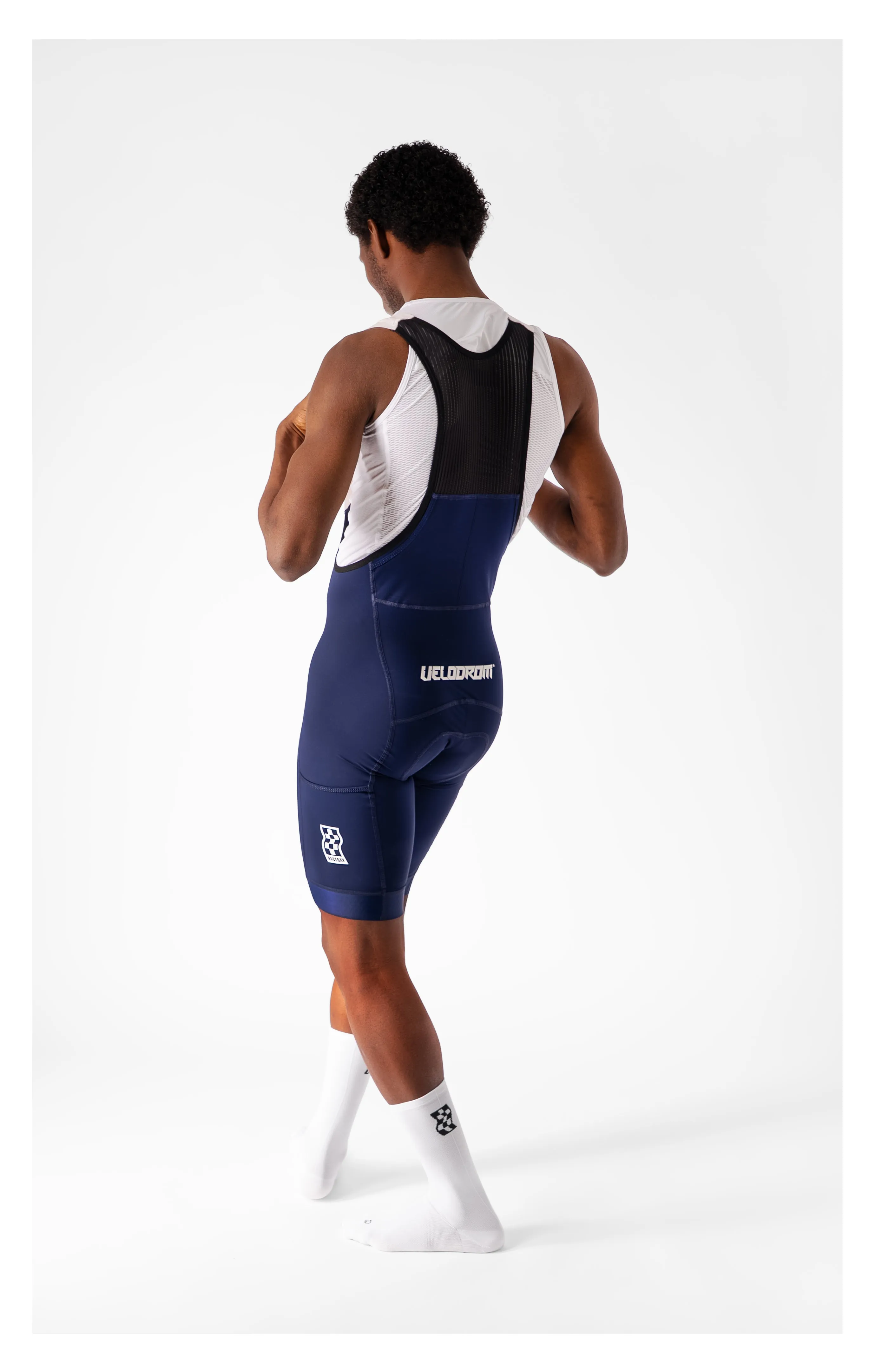 VELODROM Raceday 3.0 Cargo Bib Shorts - Navy/White - Image 2
