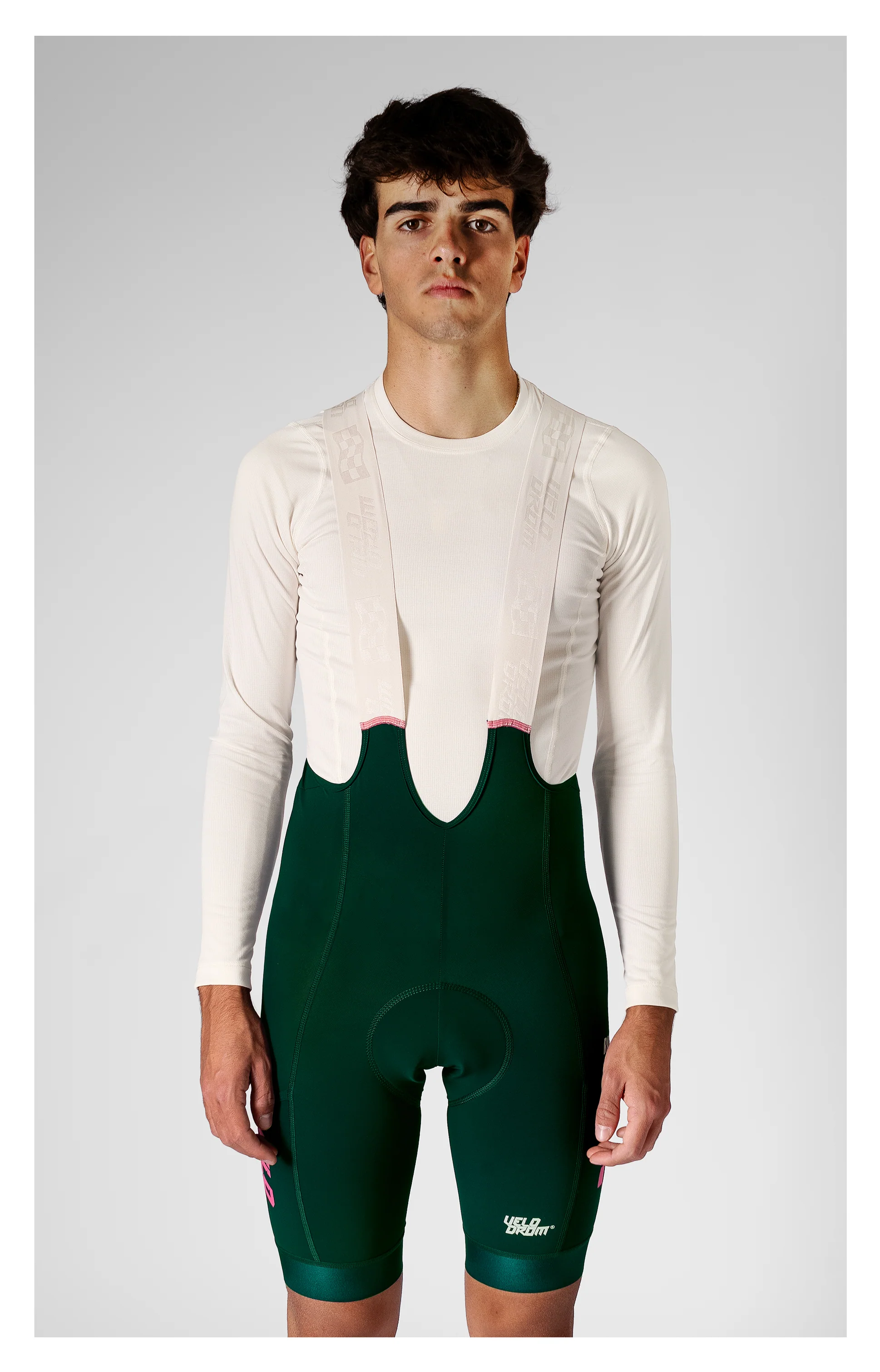 VELODROM Raceday 3.0 Cargo Bib Shorts - Pine Green/Pink - Image 4