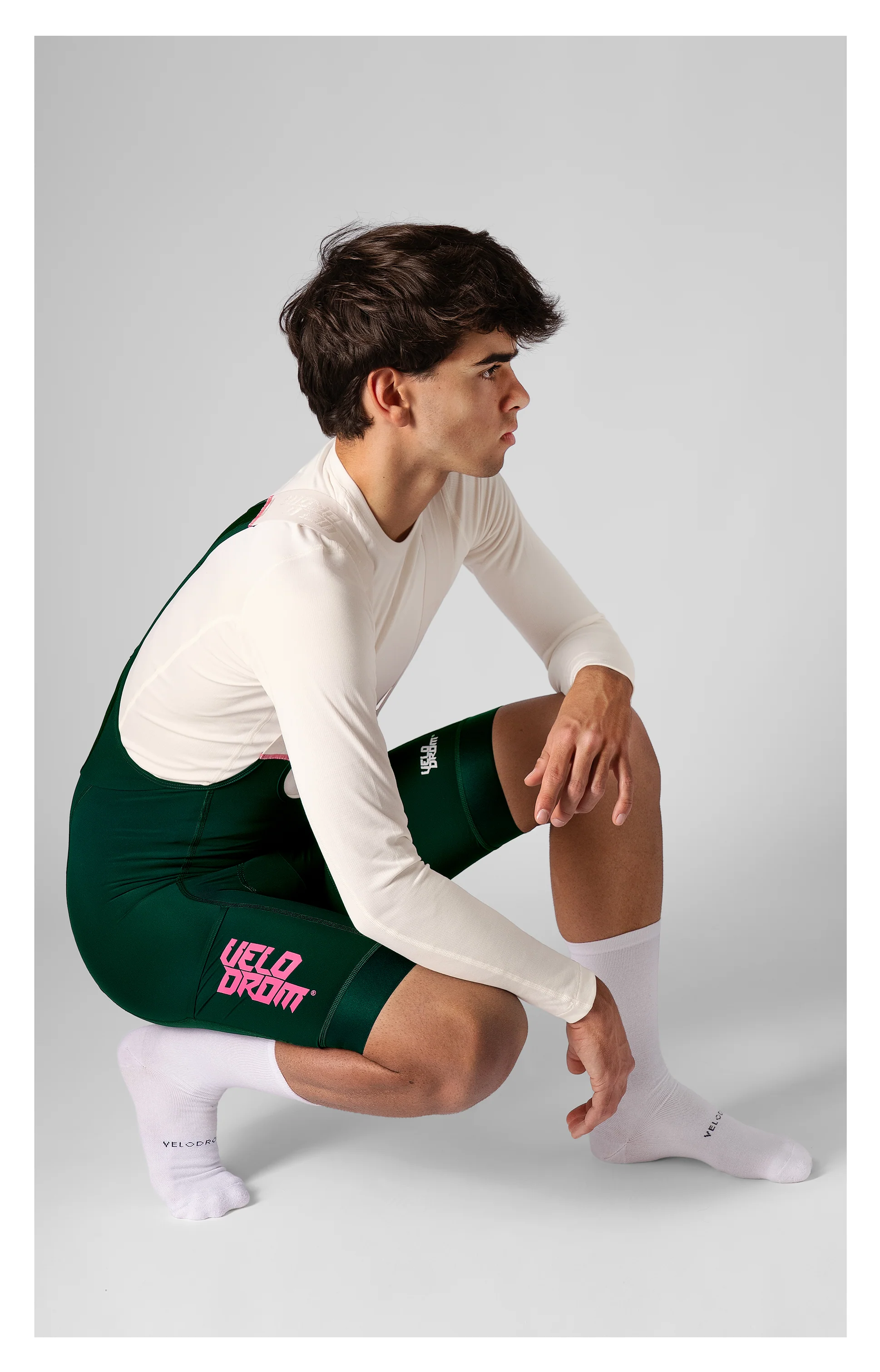 VELODROM Raceday 3.0 Cargo Bib Shorts - Pine Green/Pink - Image 5