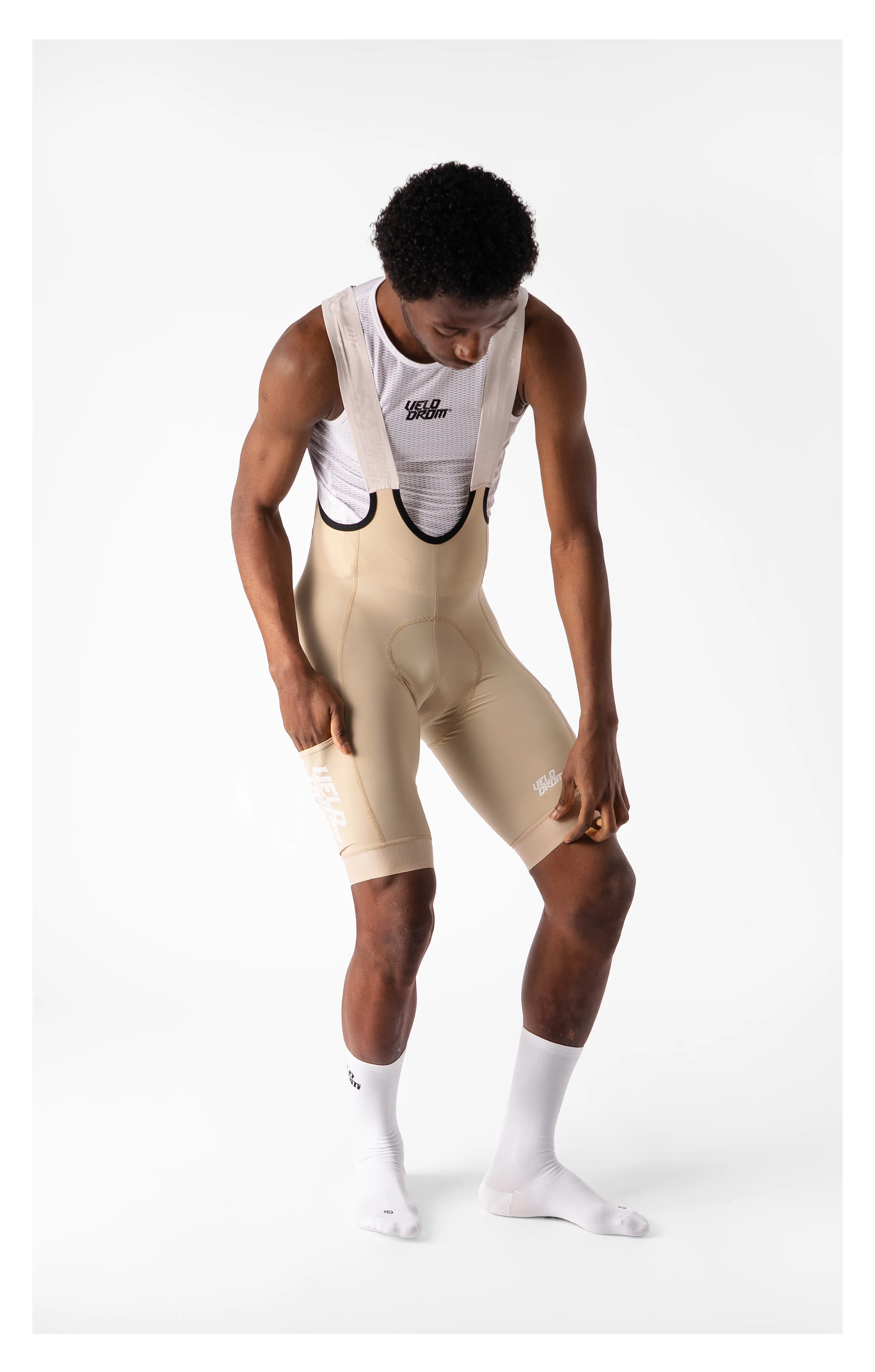 VELODROM Raceday 3.0 Cargo Bib Shorts - Soft Beige - Image 3