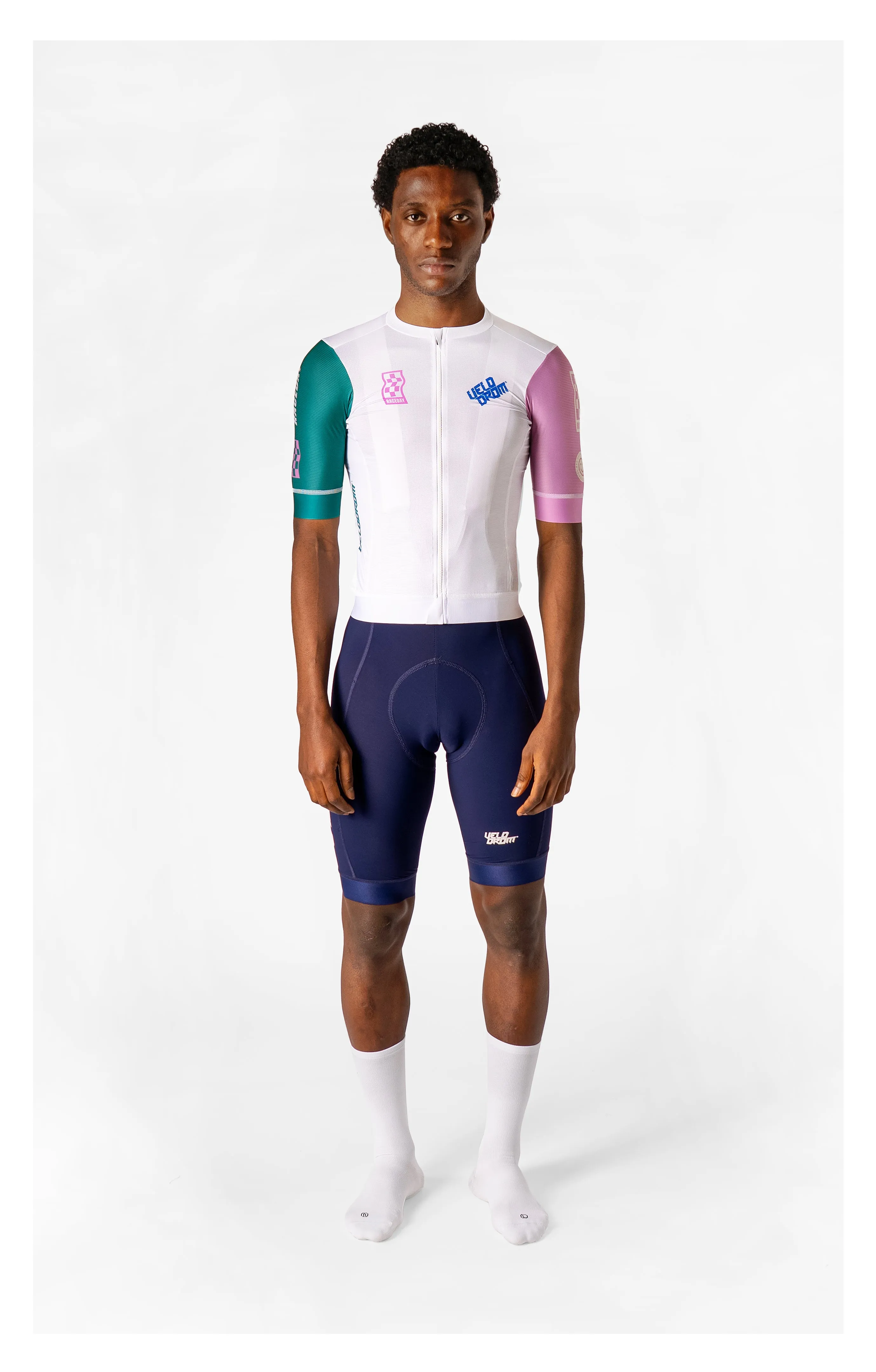 VELODROM Raceday 3.0 Cycling Jersey - Green/Pink Late Drop - Image 2
