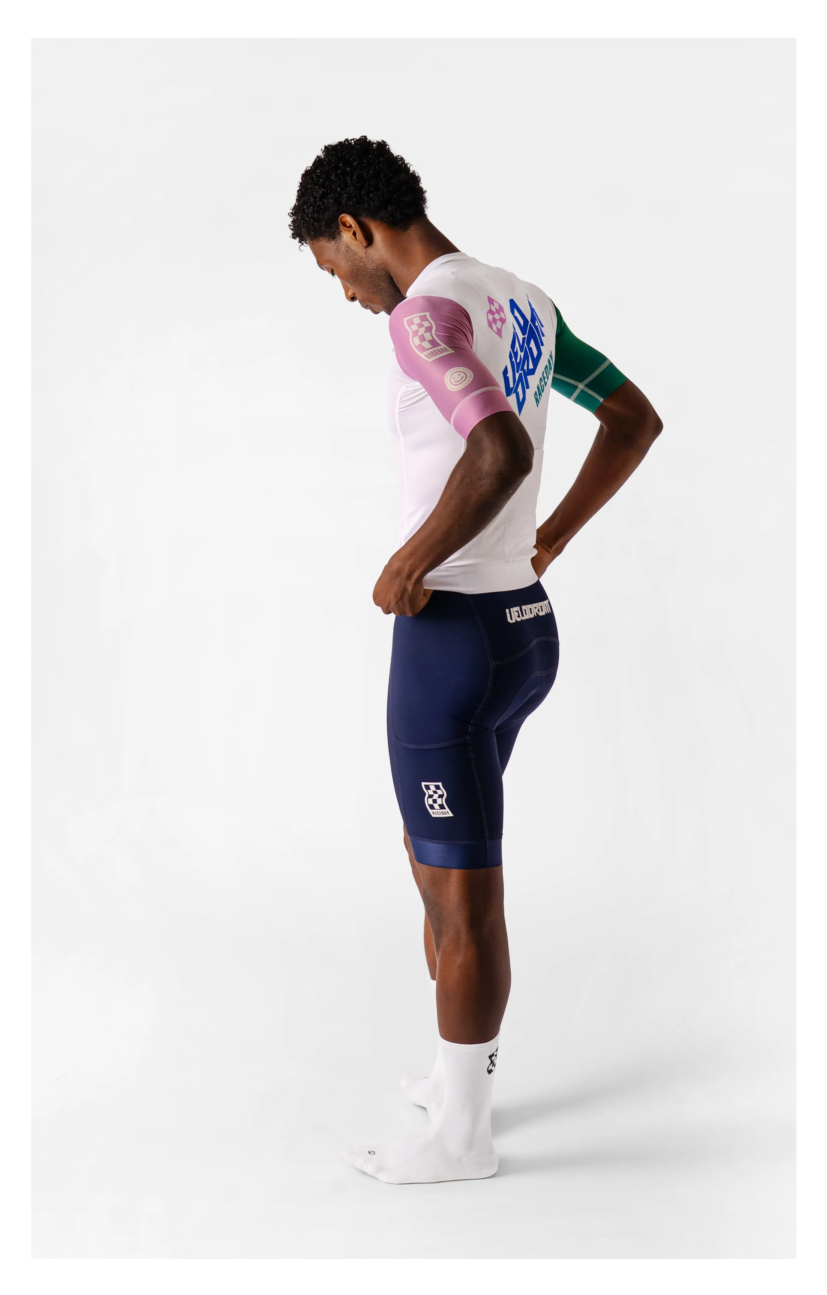 VELODROM Raceday 3.0 Cycling Jersey - Green/Pink Late Drop - Image 3