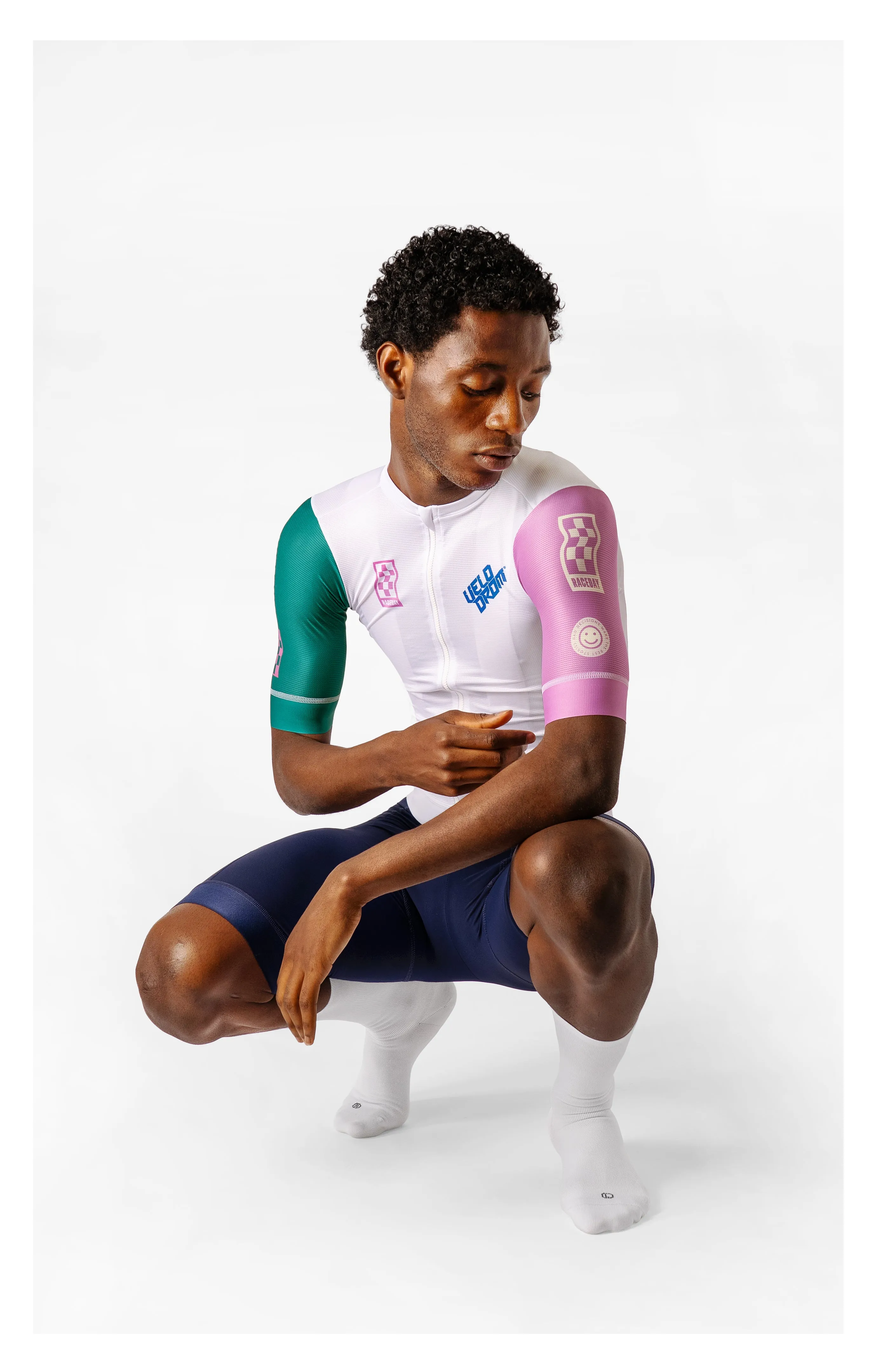 VELODROM Raceday 3.0 Cycling Jersey - Green/Pink Late Drop - Image 5
