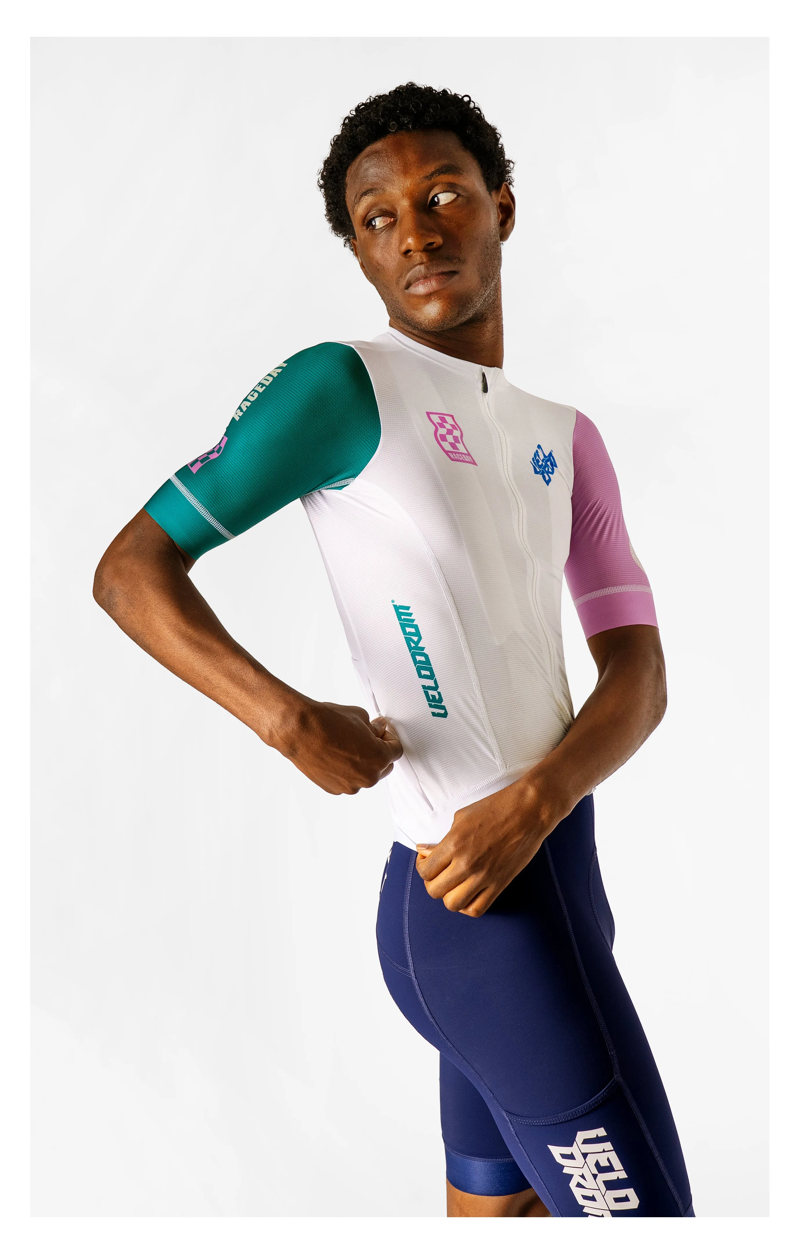 VELODROM Raceday 3.0 Cycling Jersey - Green/Pink Late Drop - Image 6