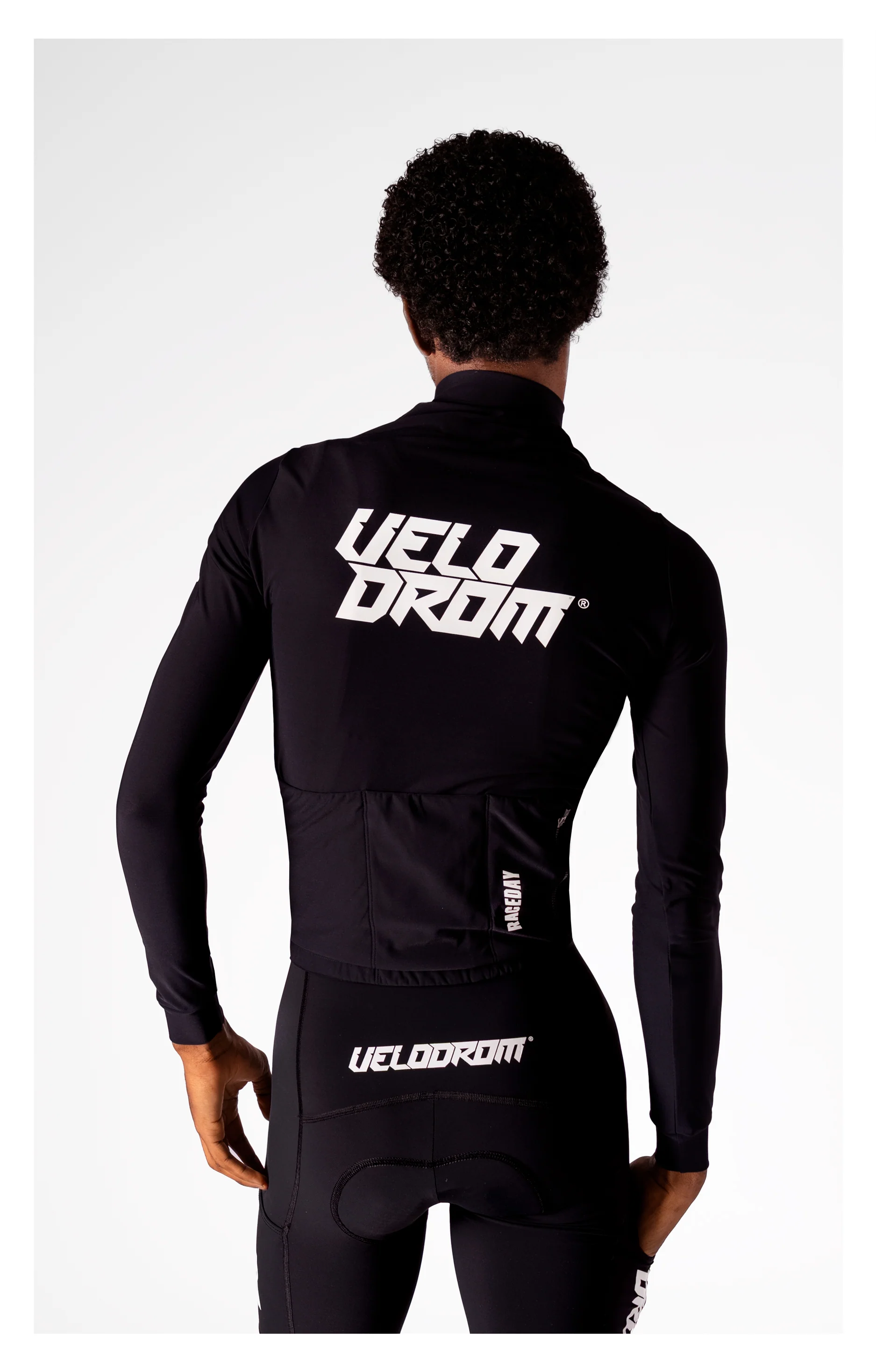 VELODROM Raceday 3.0 Thermal Long Sleeve Jersey - Black/White - Image 2
