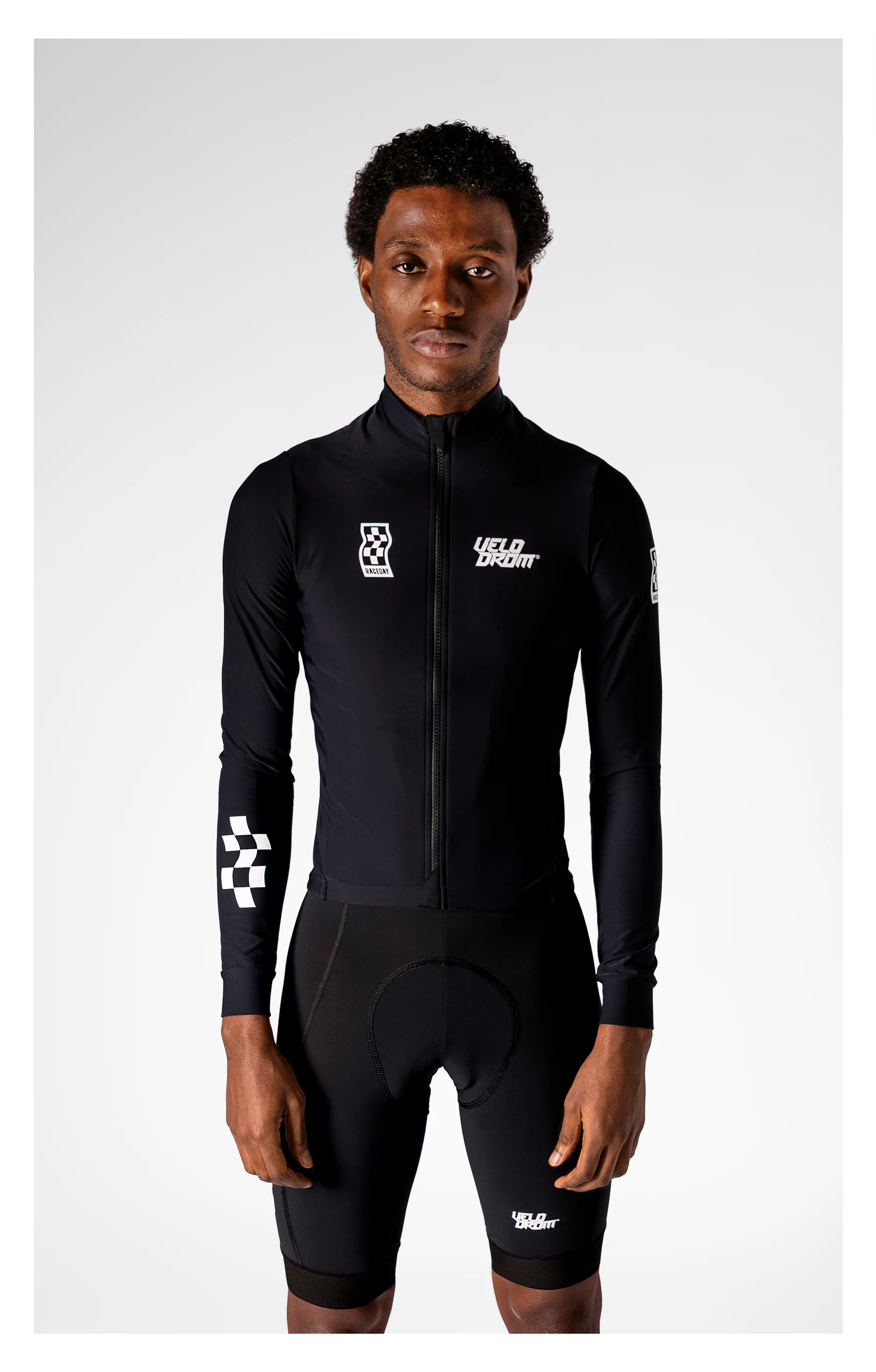 VELODROM Raceday 3.0 Thermal Long Sleeve Jersey - Black/White - Image 4