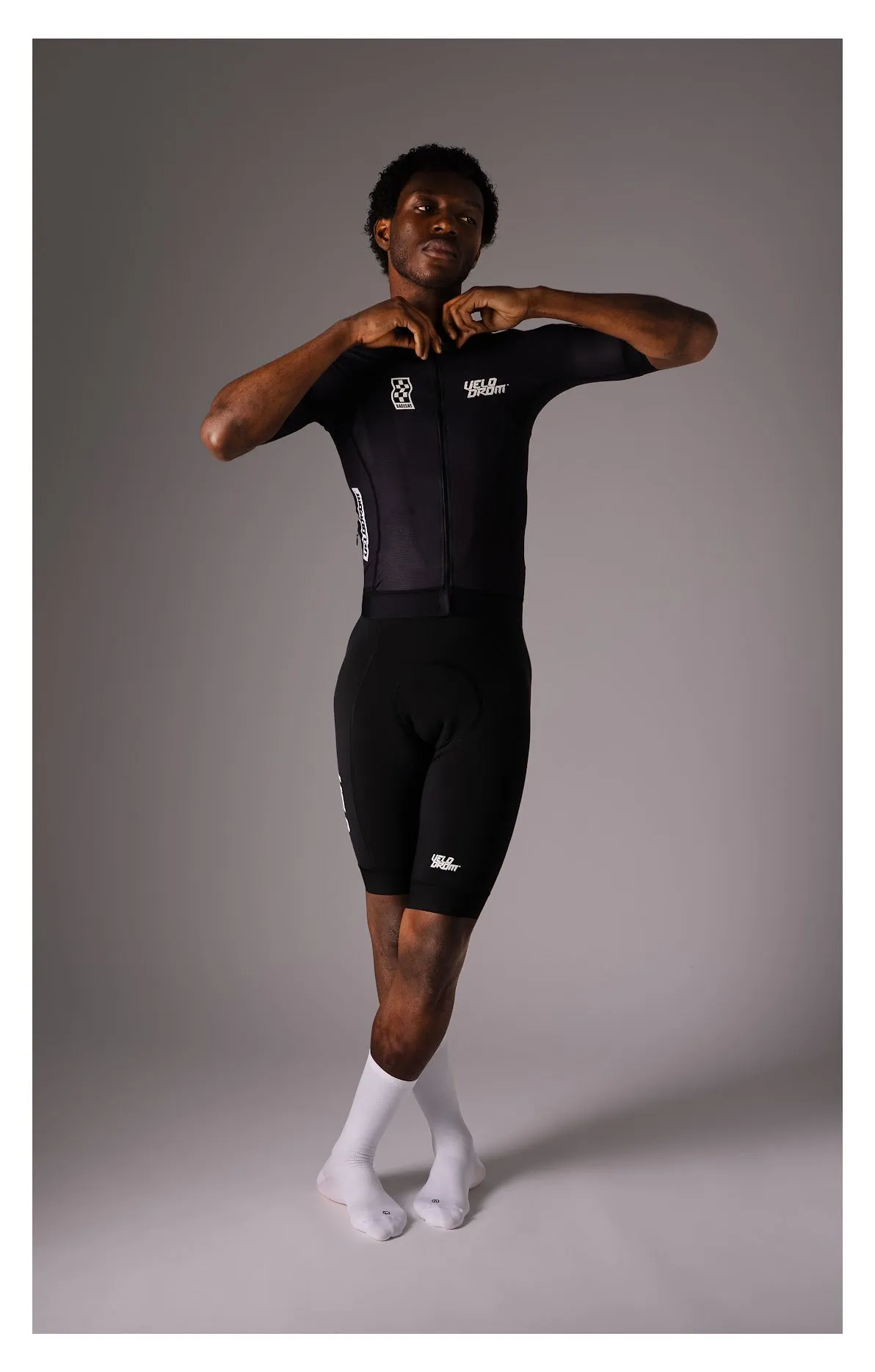 VELODROM Raceday 3.0 Road Bib Shorts - Black / White - Image 4